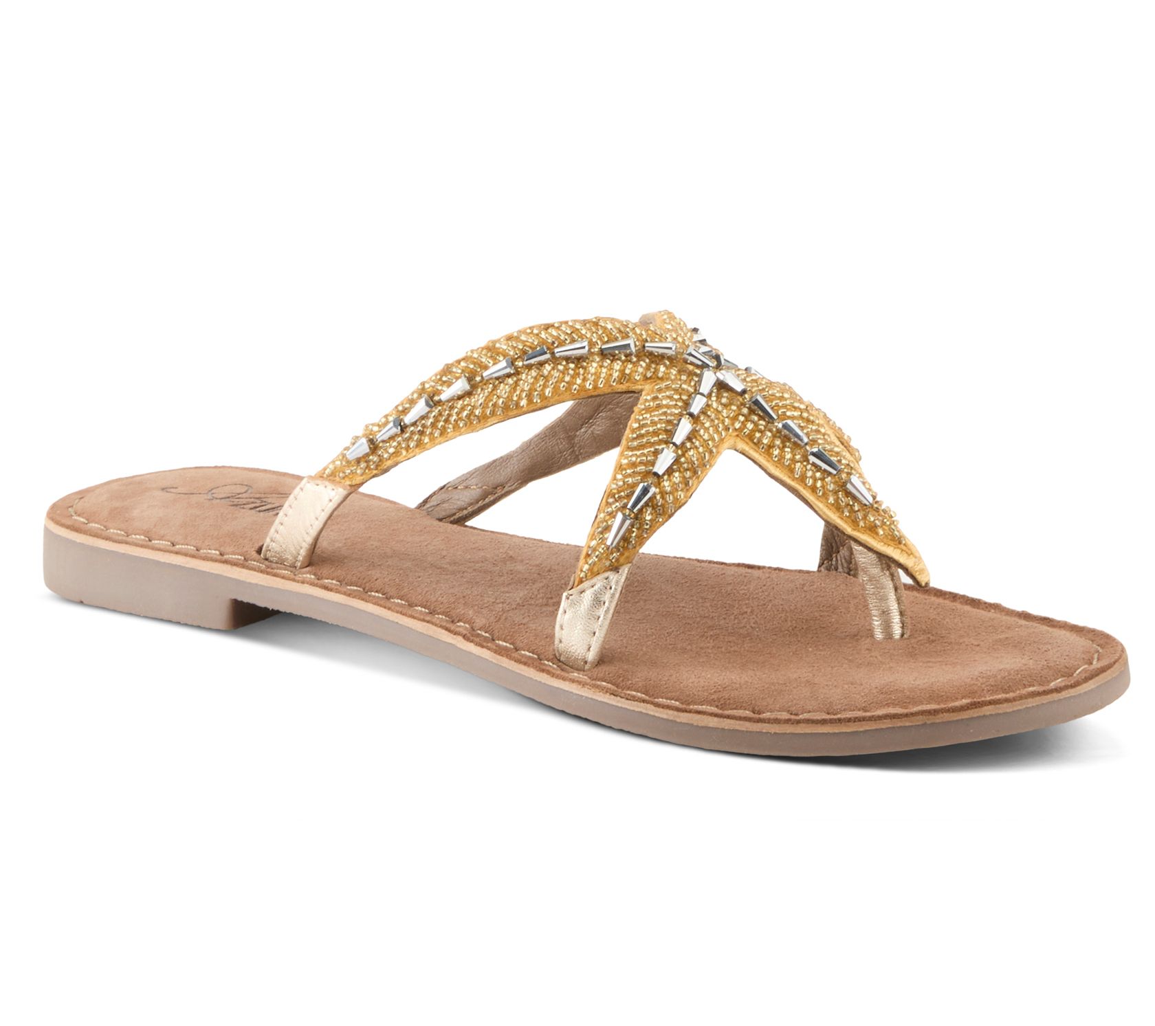 Azura by Spring Step Leather Slip-On Sandals -Starry