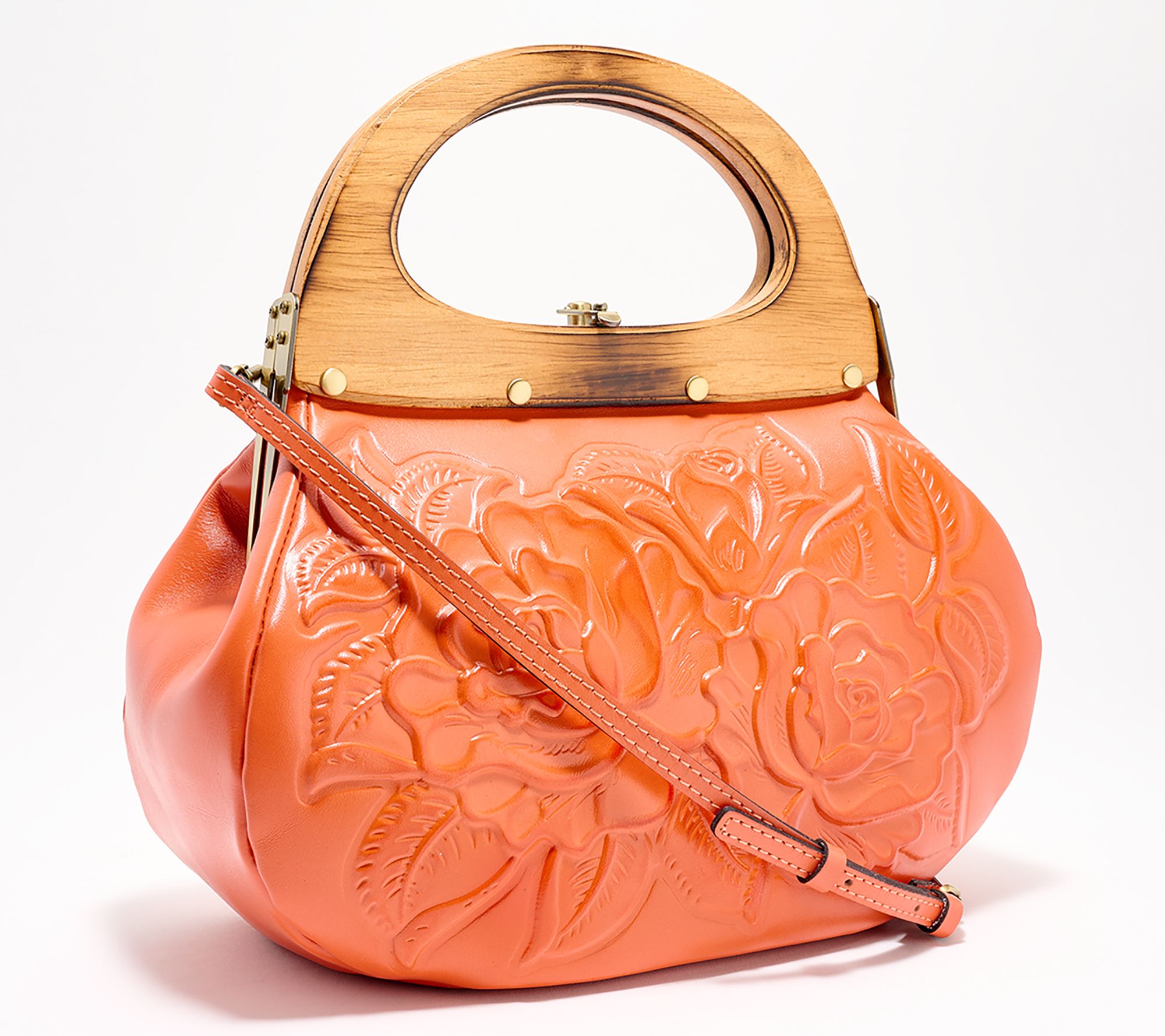 "As Is" Patricia Nash Mirabella Wood Frame Crossbody