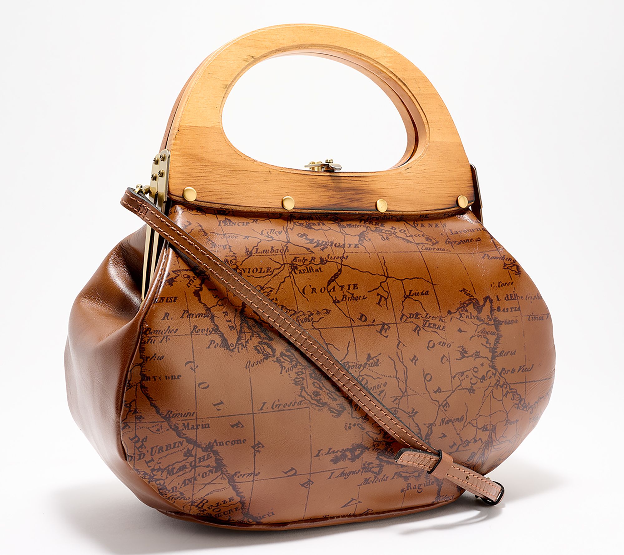 "As Is" Patricia Nash Mirabella Wood Frame Crossbody