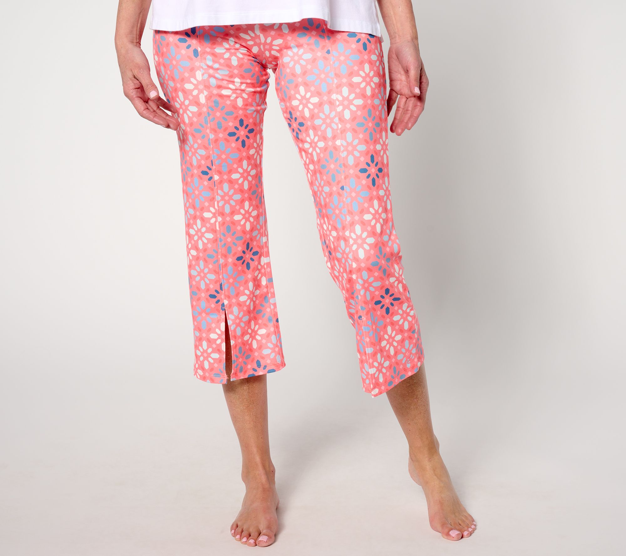 "As Is" Cuddl Duds Flexwear Split Hem Cropped Pants