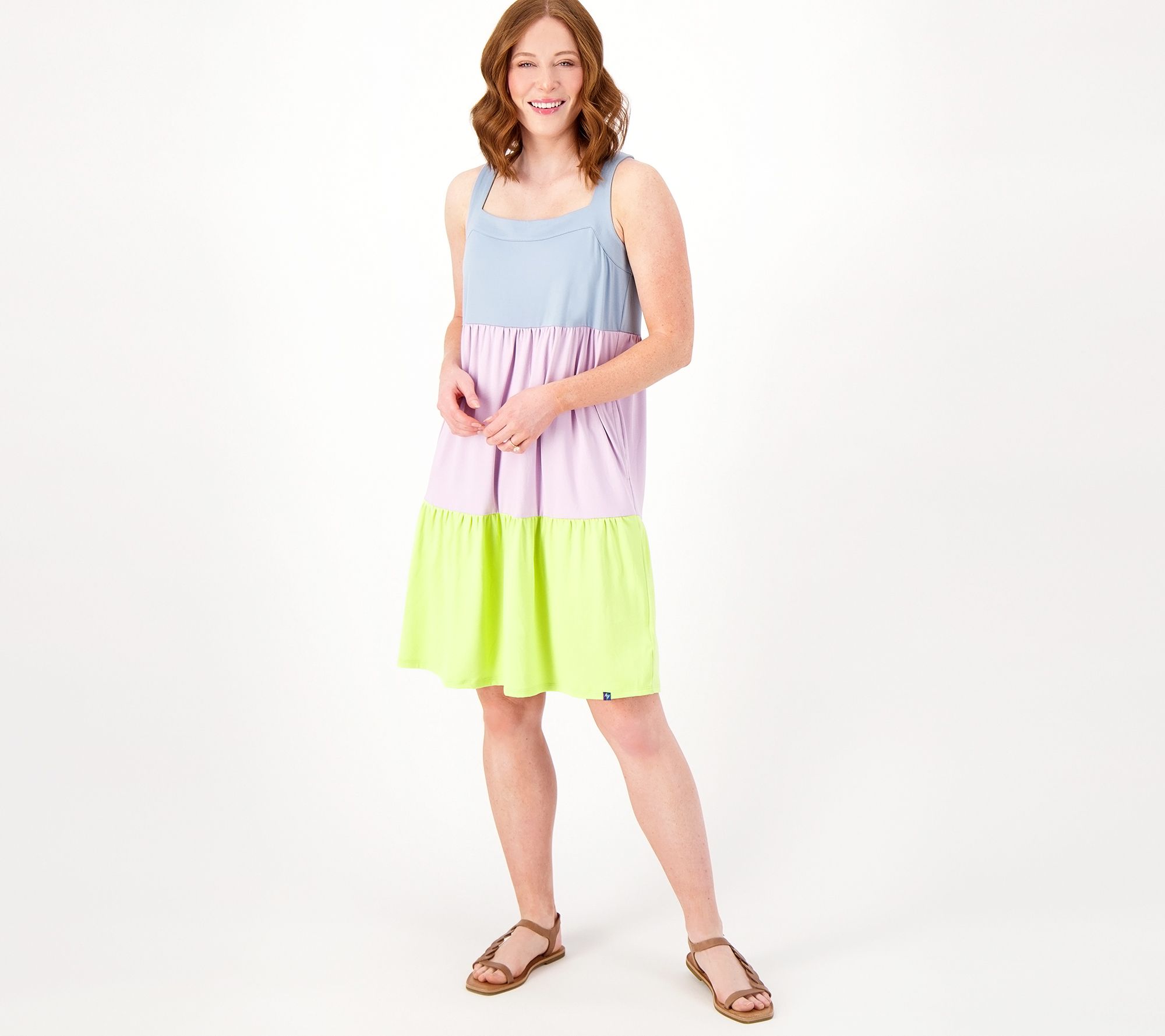 Lug Lounge Brushed Jersey Colorblock Dress - Flare