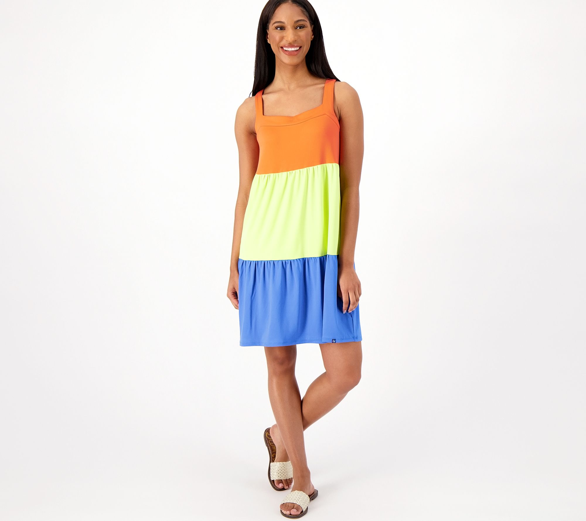 Lug Lounge Brushed Jersey Colorblock Dress - Flare