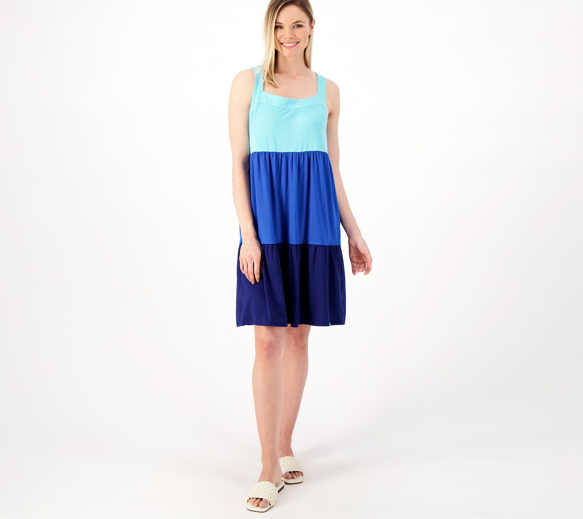 Lug Lounge Brushed Jersey Colorblock Dress - Flare