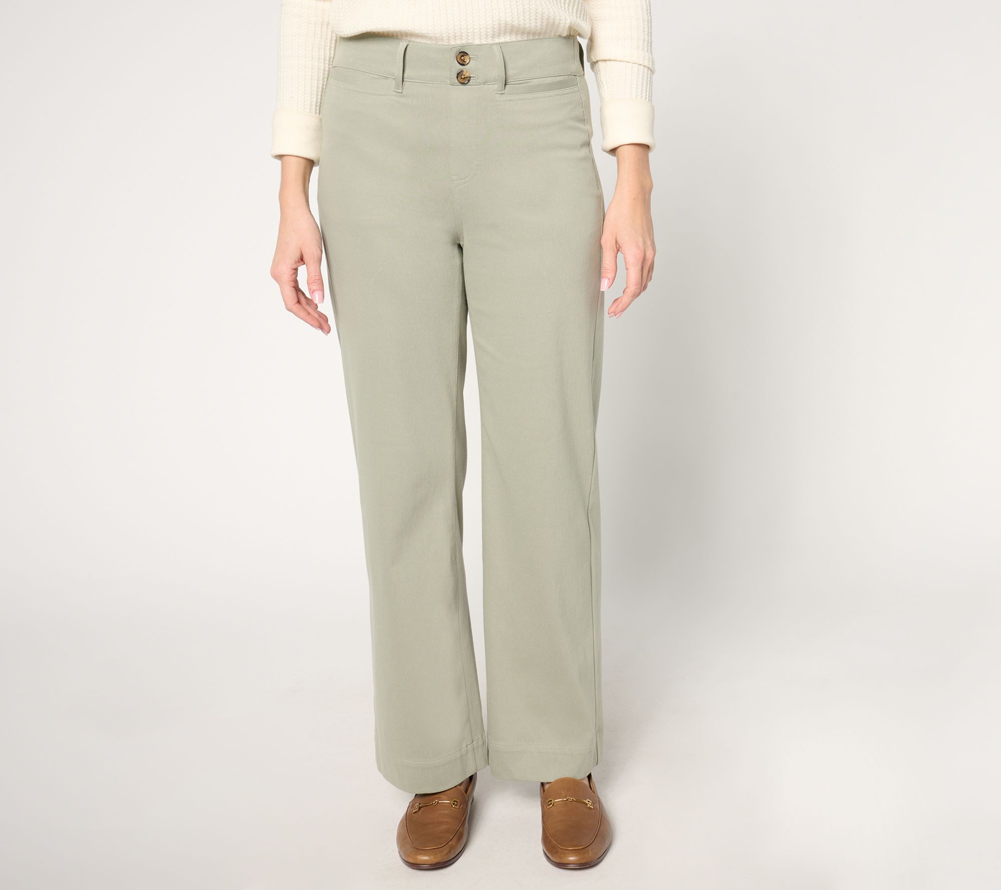 Denim & Co. Petite Comfy Knit Air Wide Leg Pull-On Jean