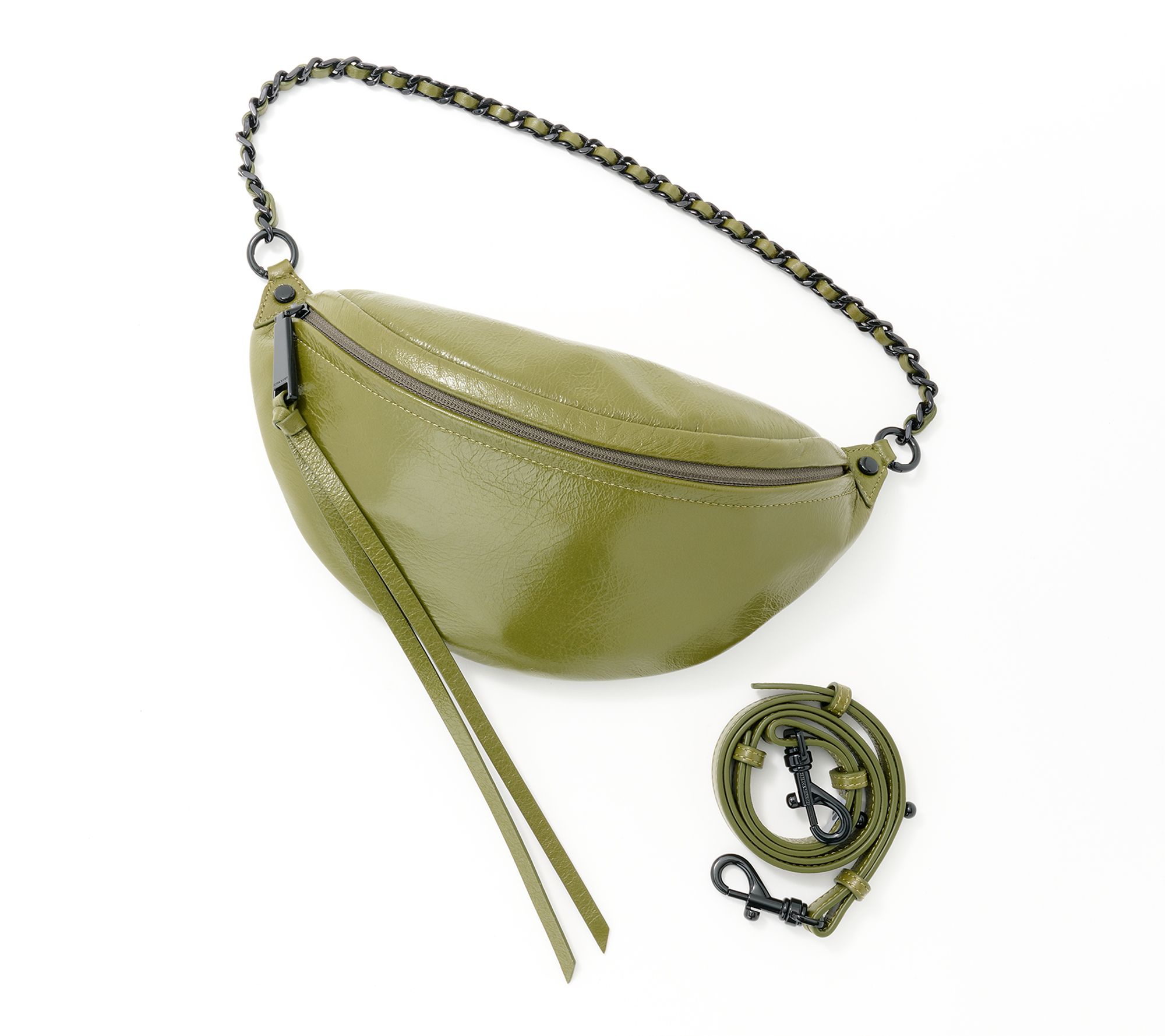 "As Is" Rebecca Minkoff Leather Chelsea Sling Crossbody with Chain Strap