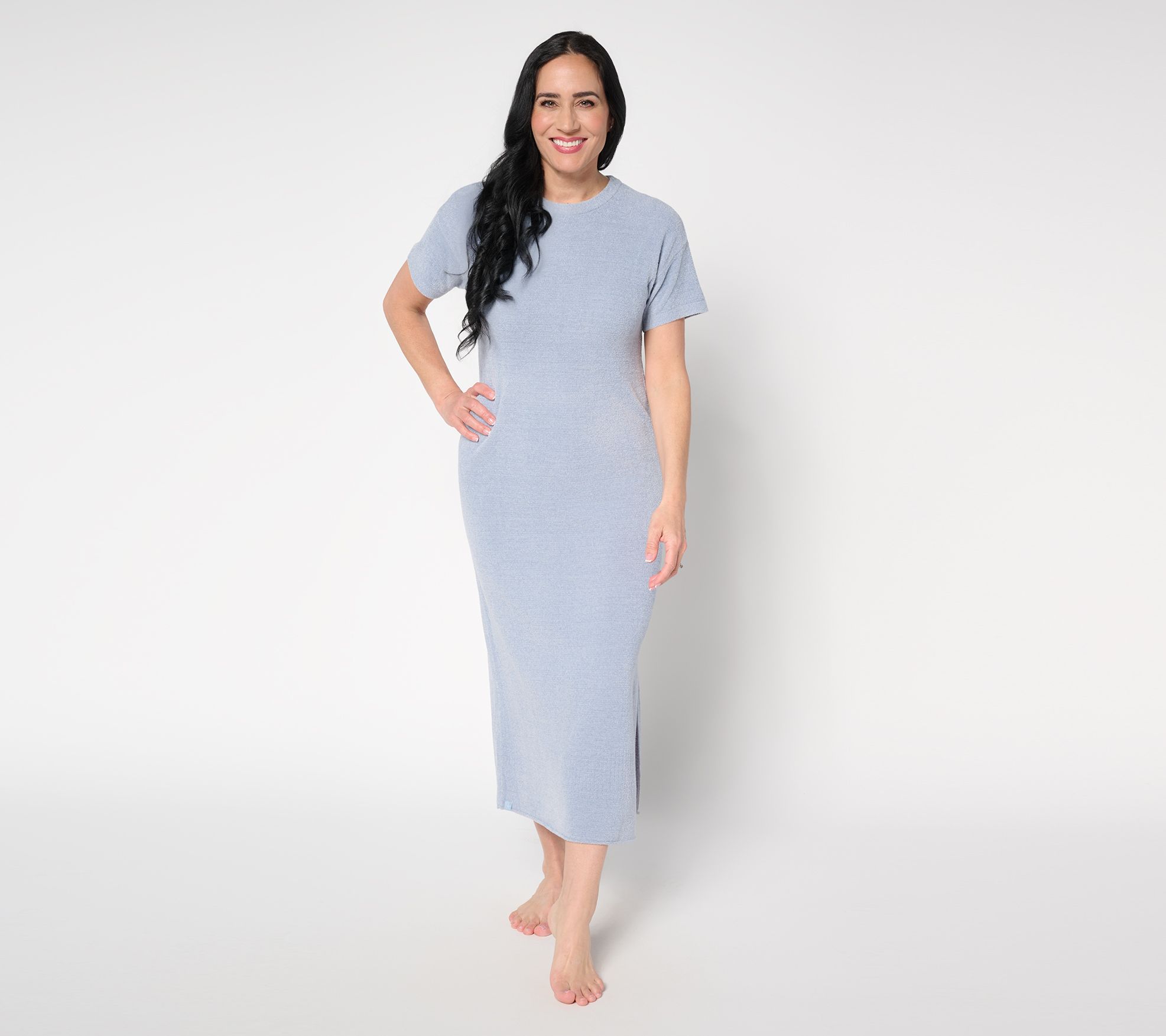 Barefoot Dreams Reg. CozyChic Ultra Lite Short Sleeve Pointelle Dress