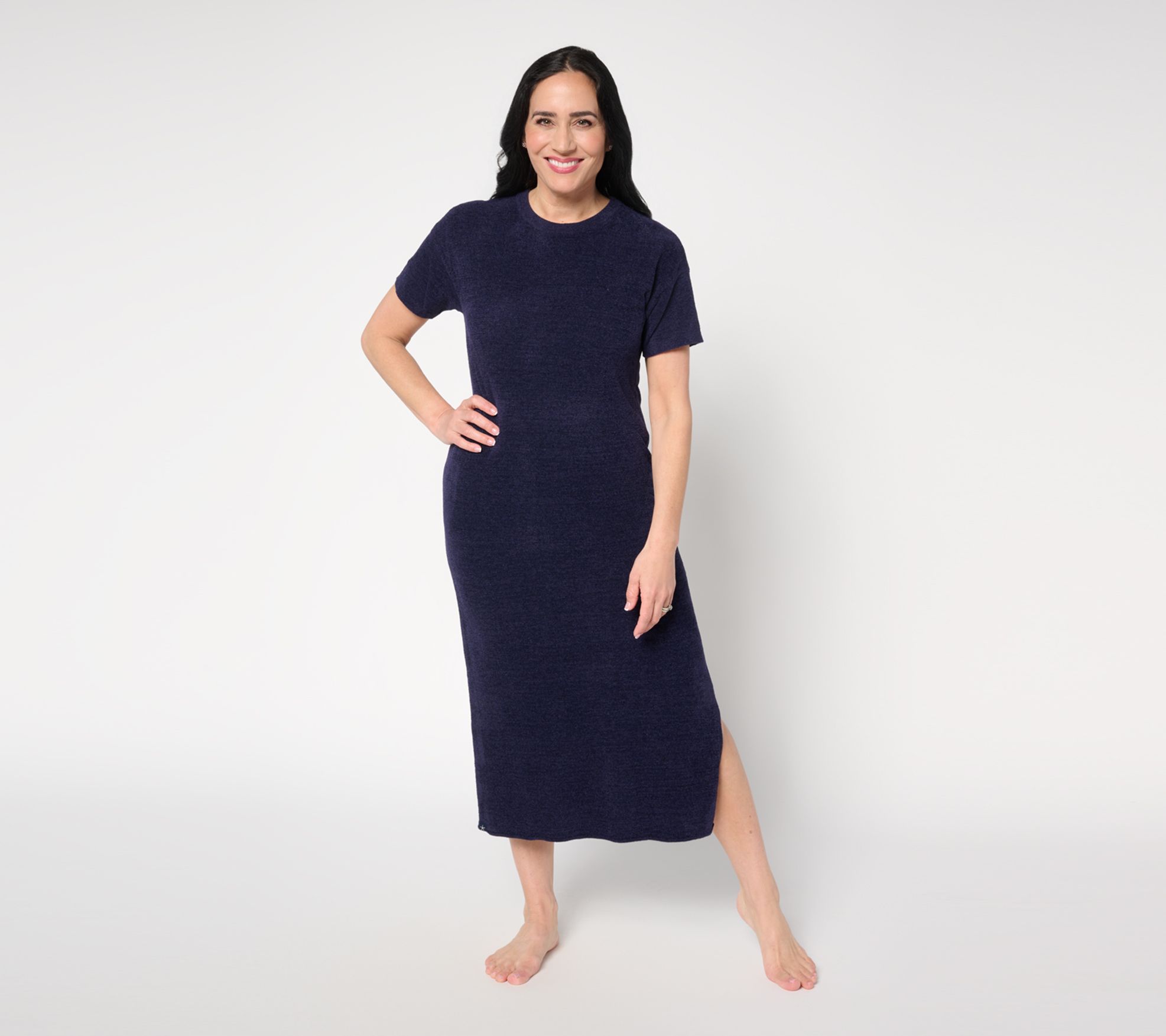 Barefoot Dreams Reg. CozyChic Ultra Lite Short Sleeve Pointelle Dress