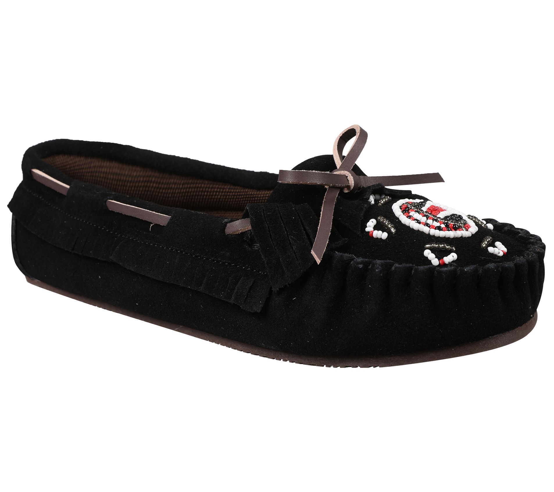 Lamo Suede and Textile Fringe Moccasin - AlitaMoc