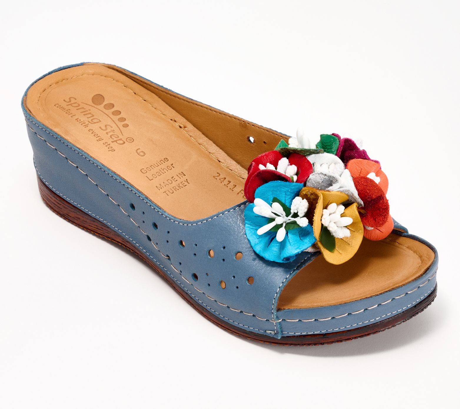 Spring Step Leather Slide Sandals Flowerchild