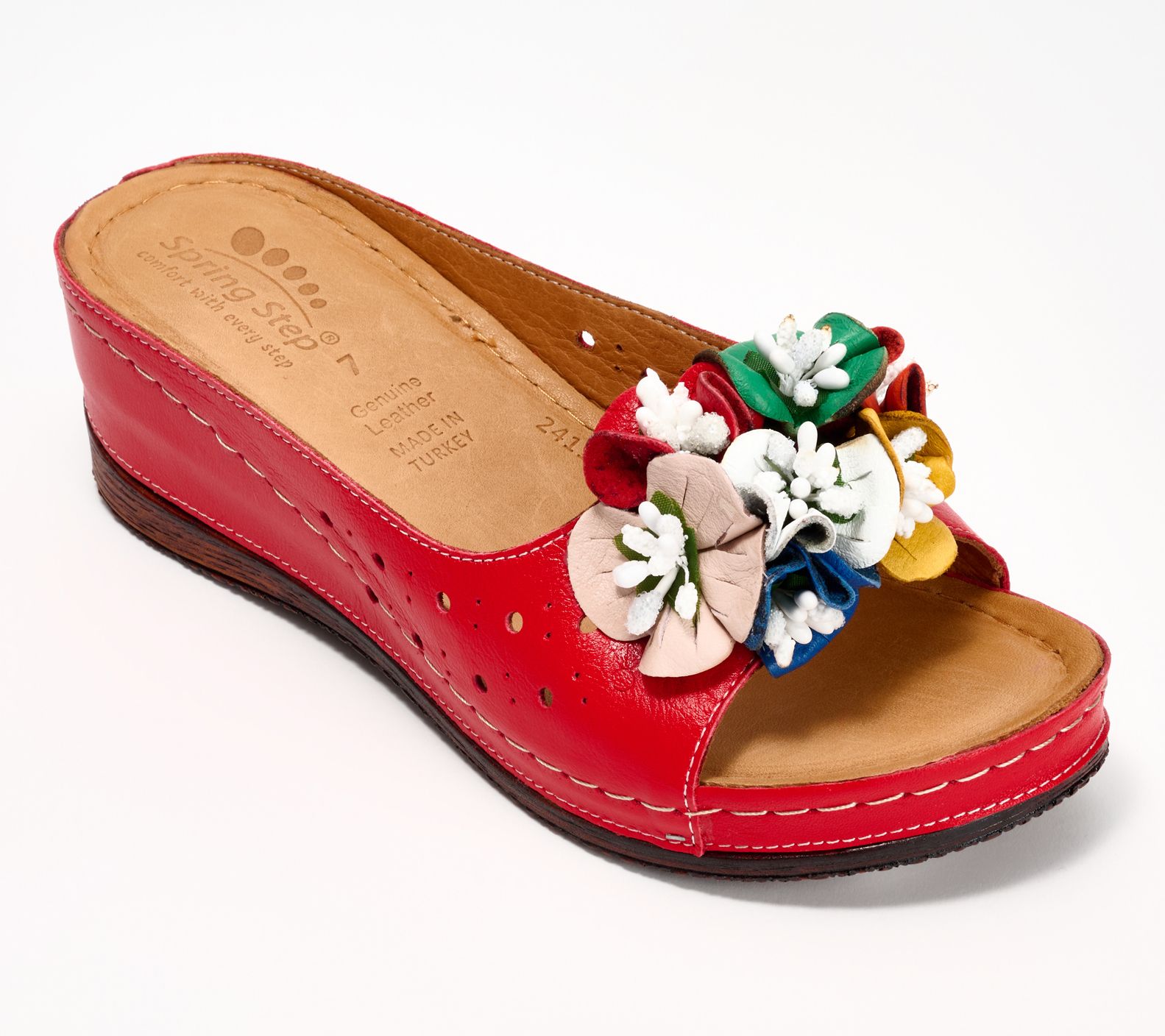 Spring Step Leather Slide Sandals Flowerchild