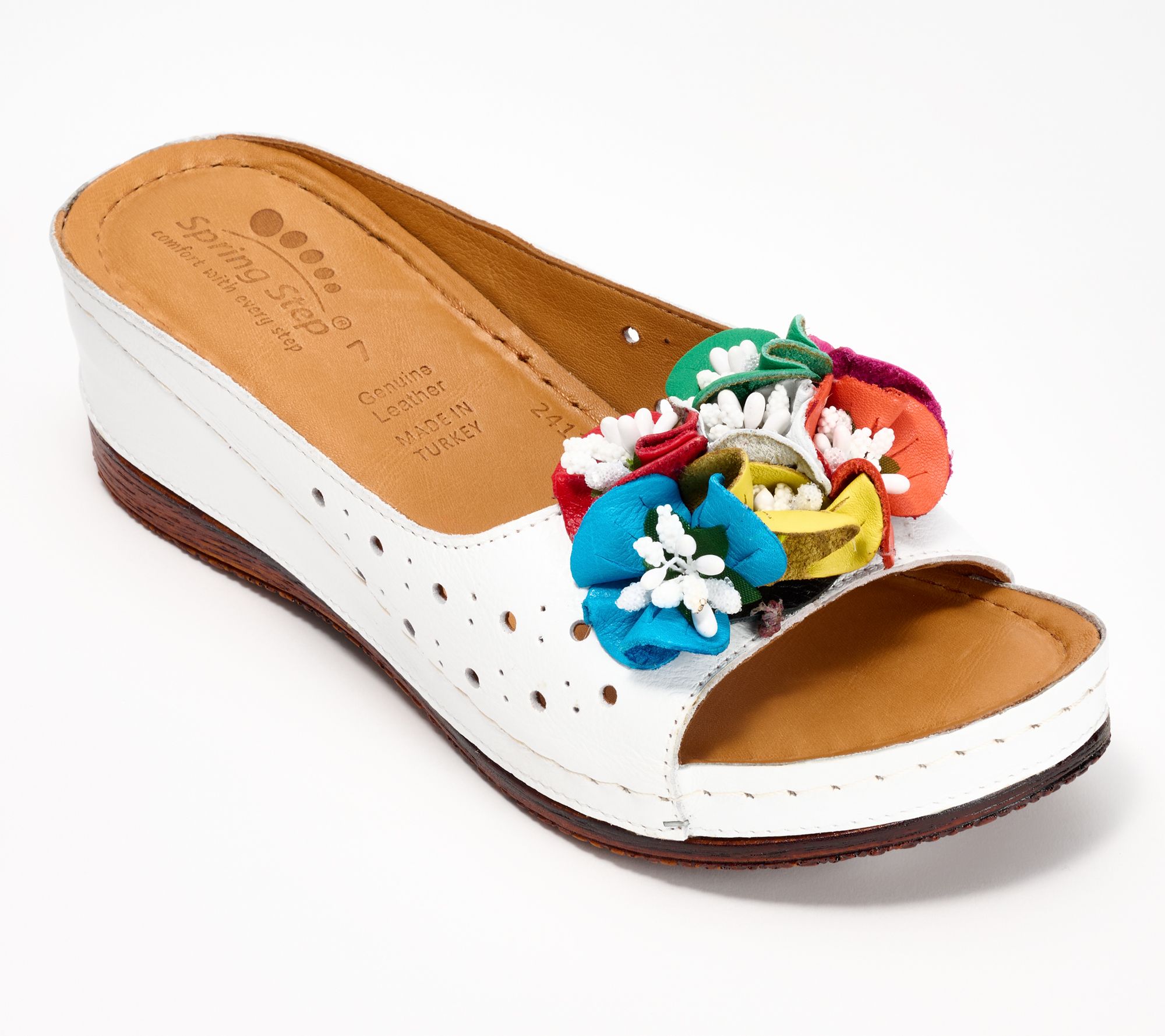 Spring Step Leather Slide Sandals Flowerchild