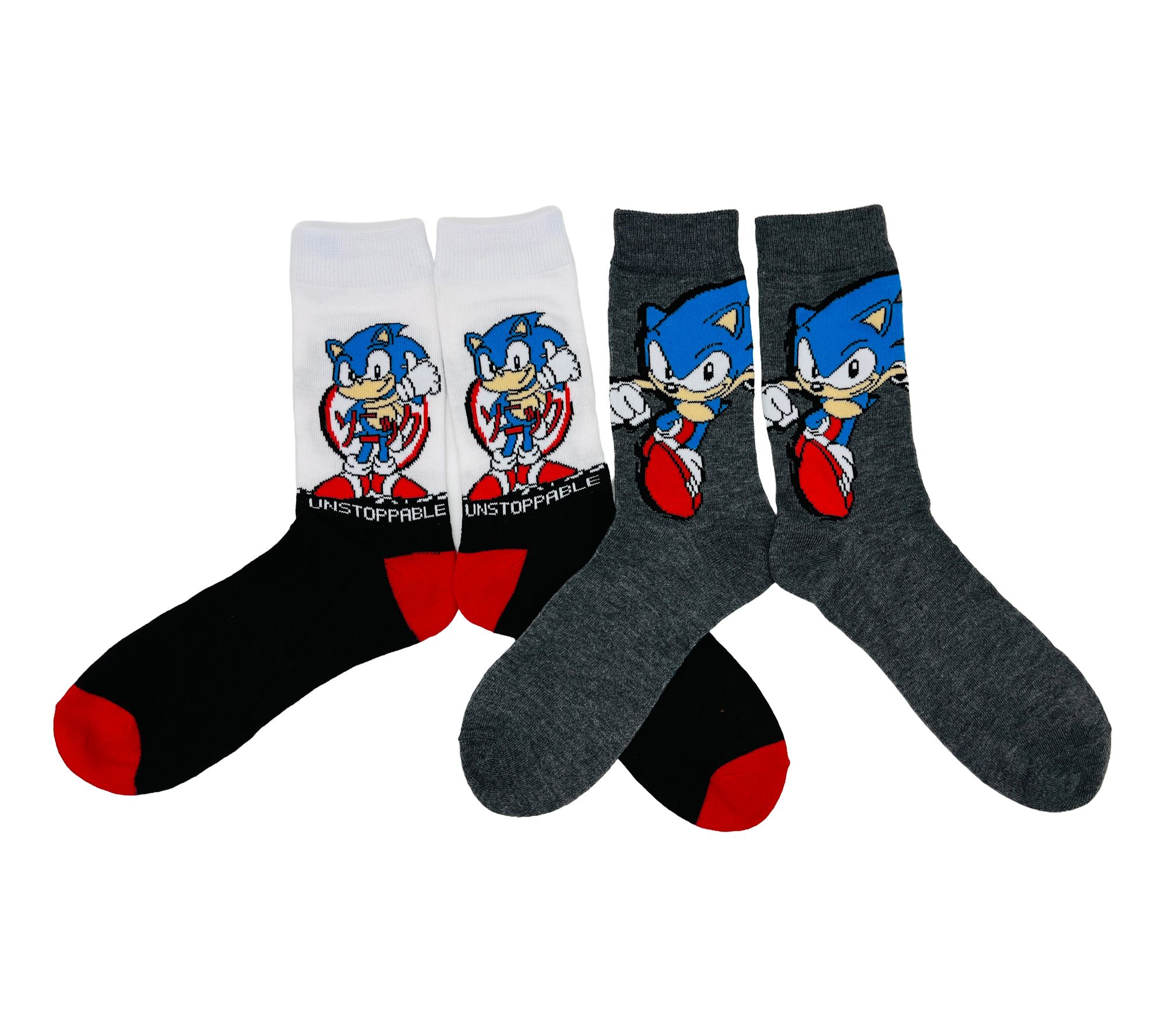 Sonic the Hedgehog Men's Set of 2 Character Crew Socks