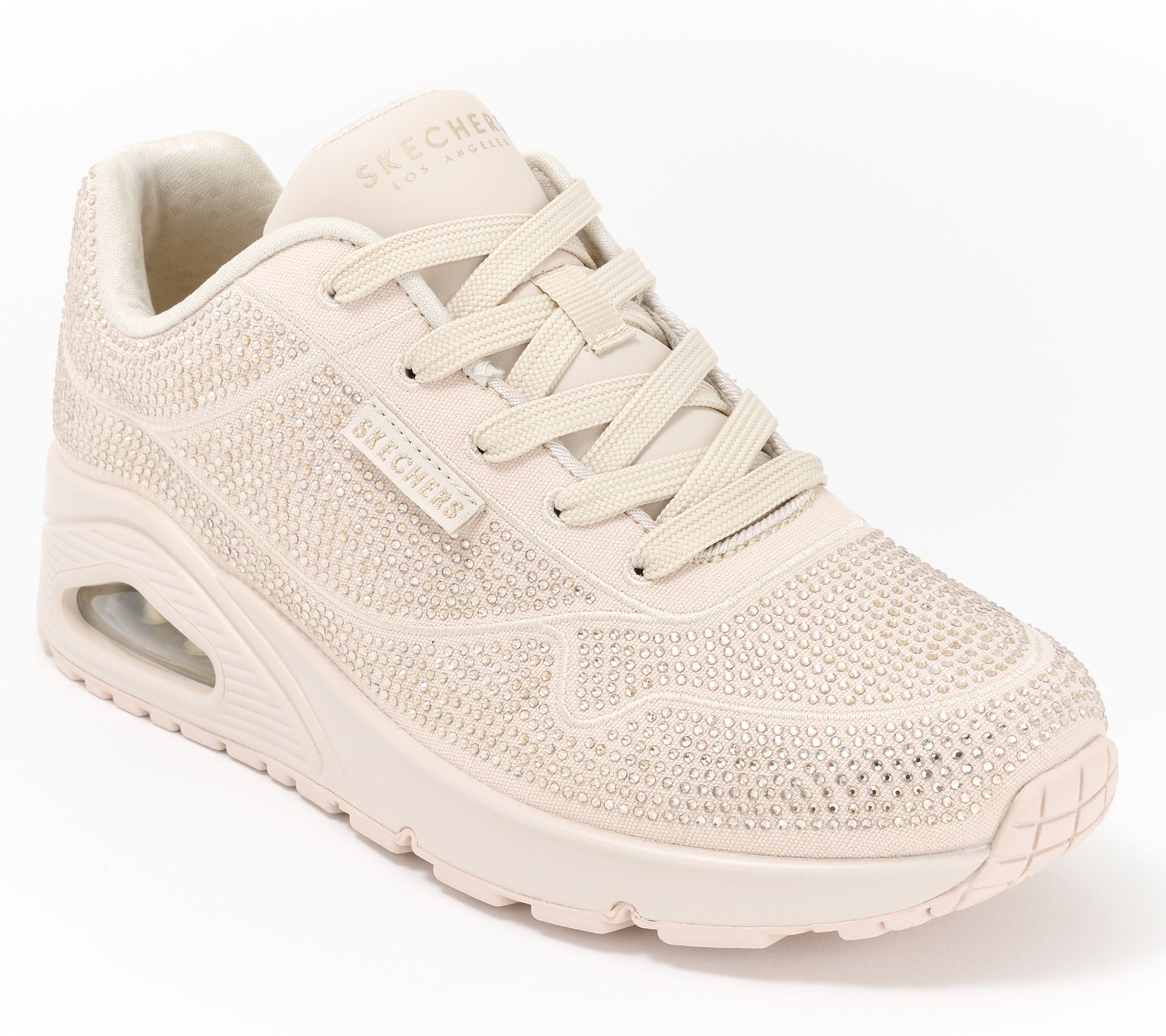 "As Is" Skechers Street Uno Glitter Lace-Up Sneakers- Disco