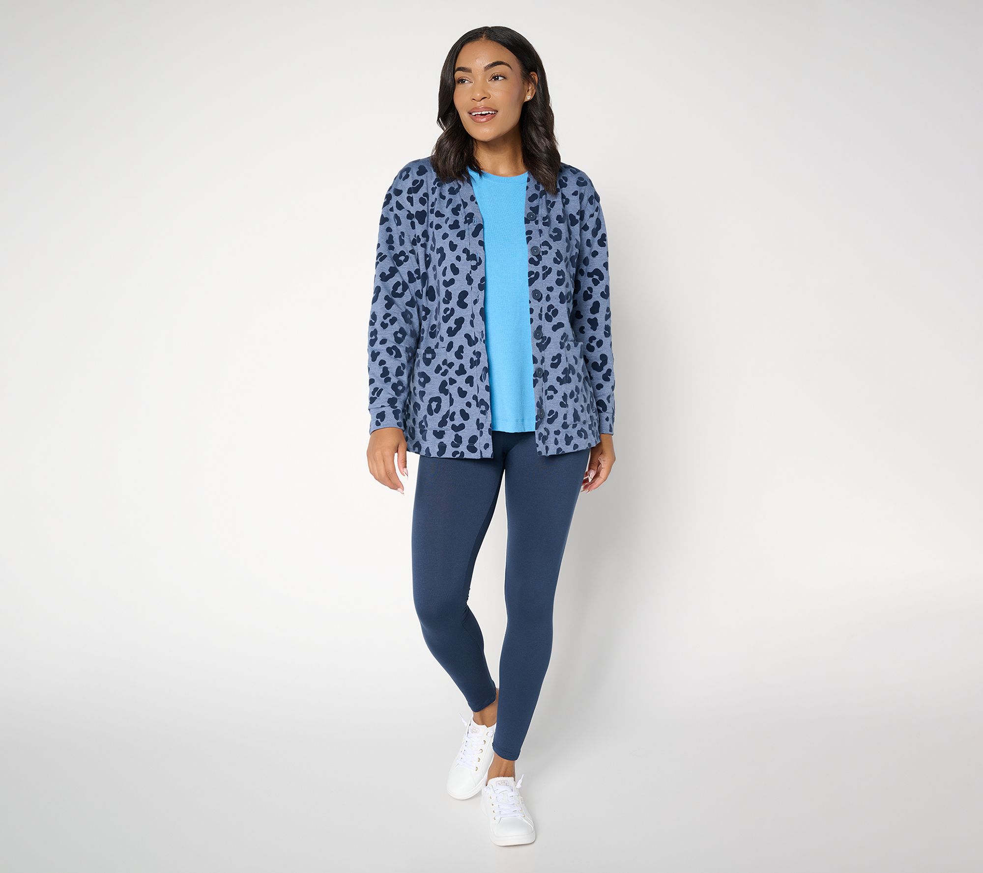 Cuddl Duds Petite Comfortwear Cardigan Lounge Set