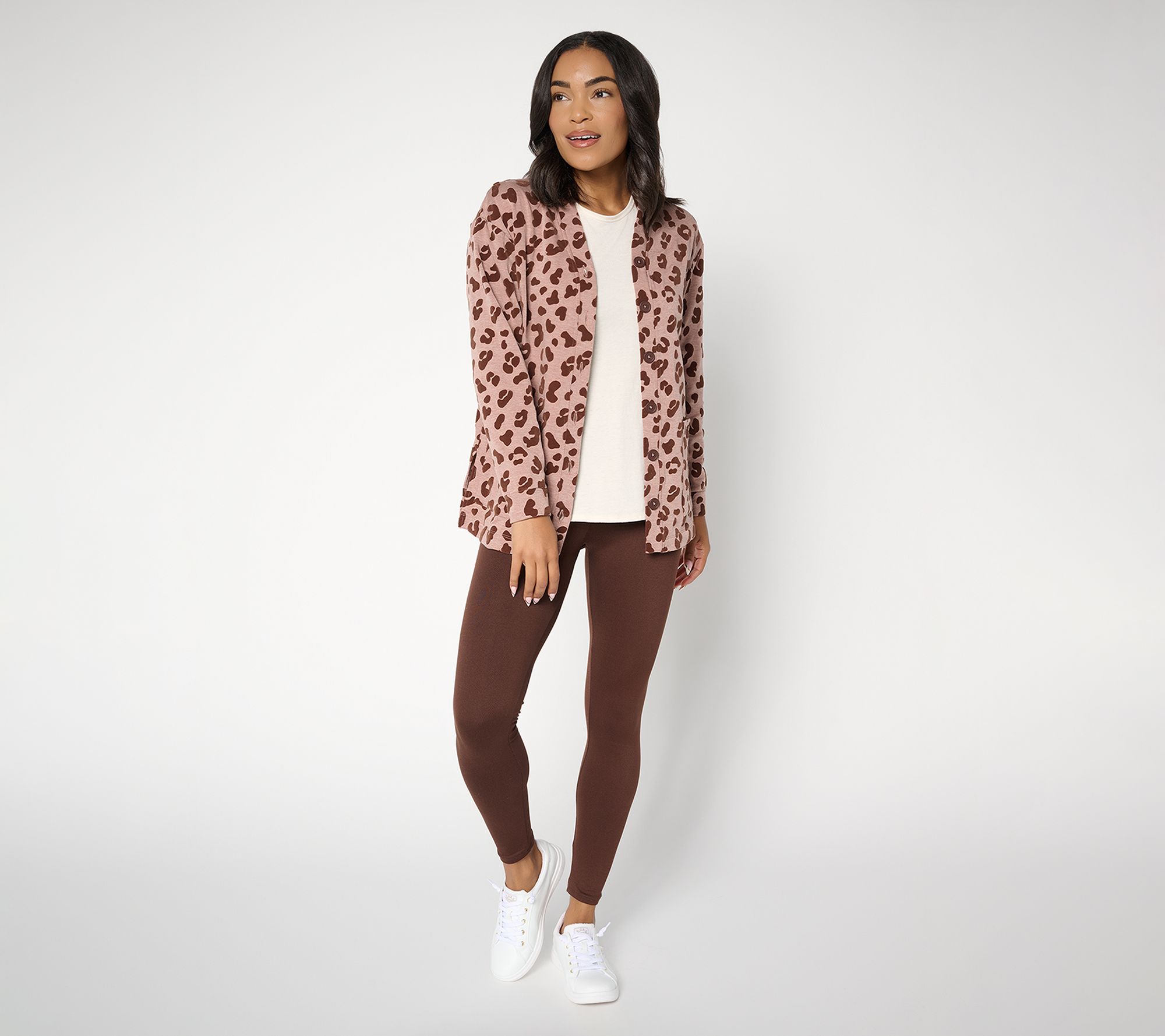 Cuddl Duds Petite Comfortwear Cardigan Lounge Set