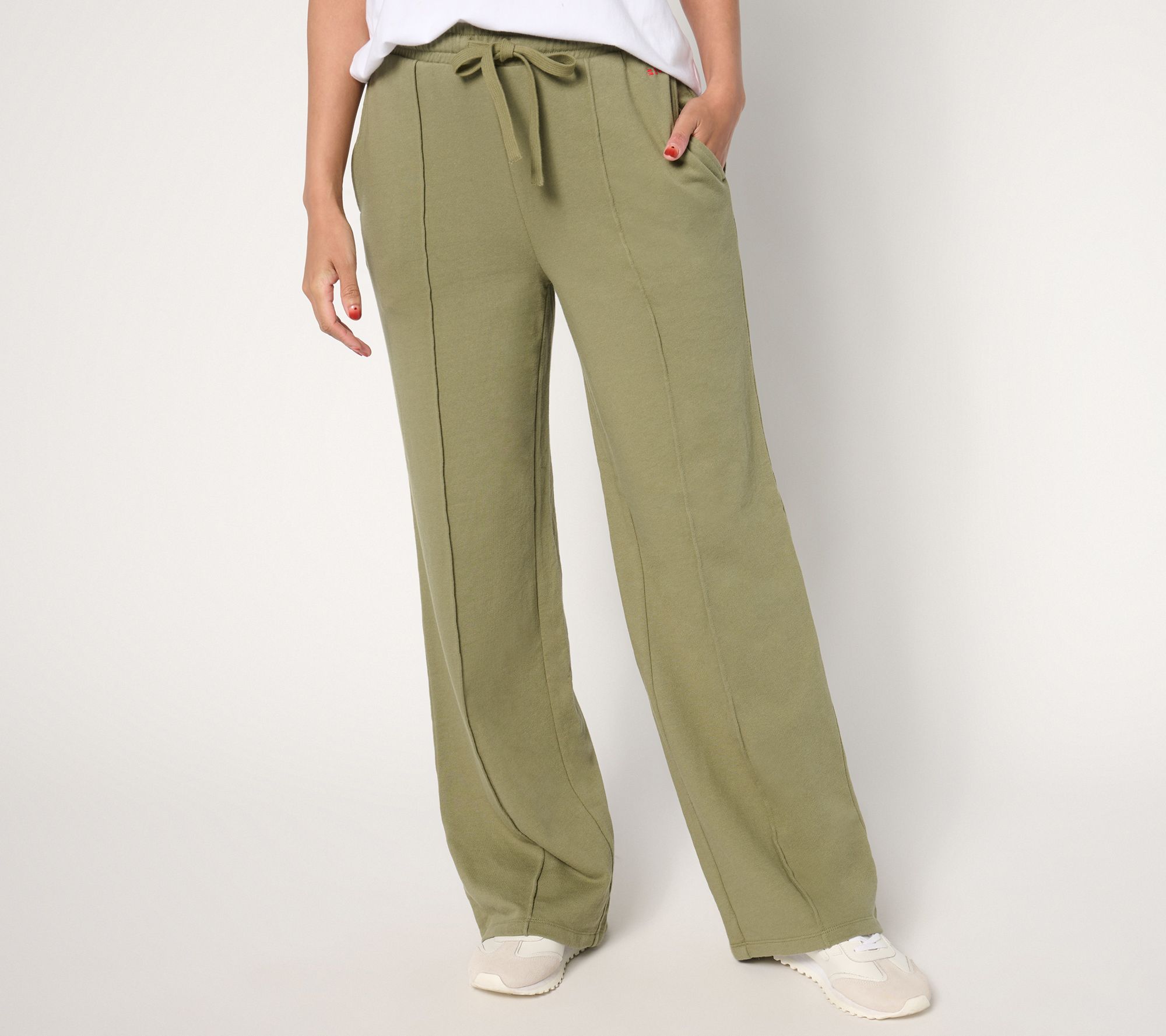 "As Is" Peace Love World Pet French Terry Pull On Pintuck Pants