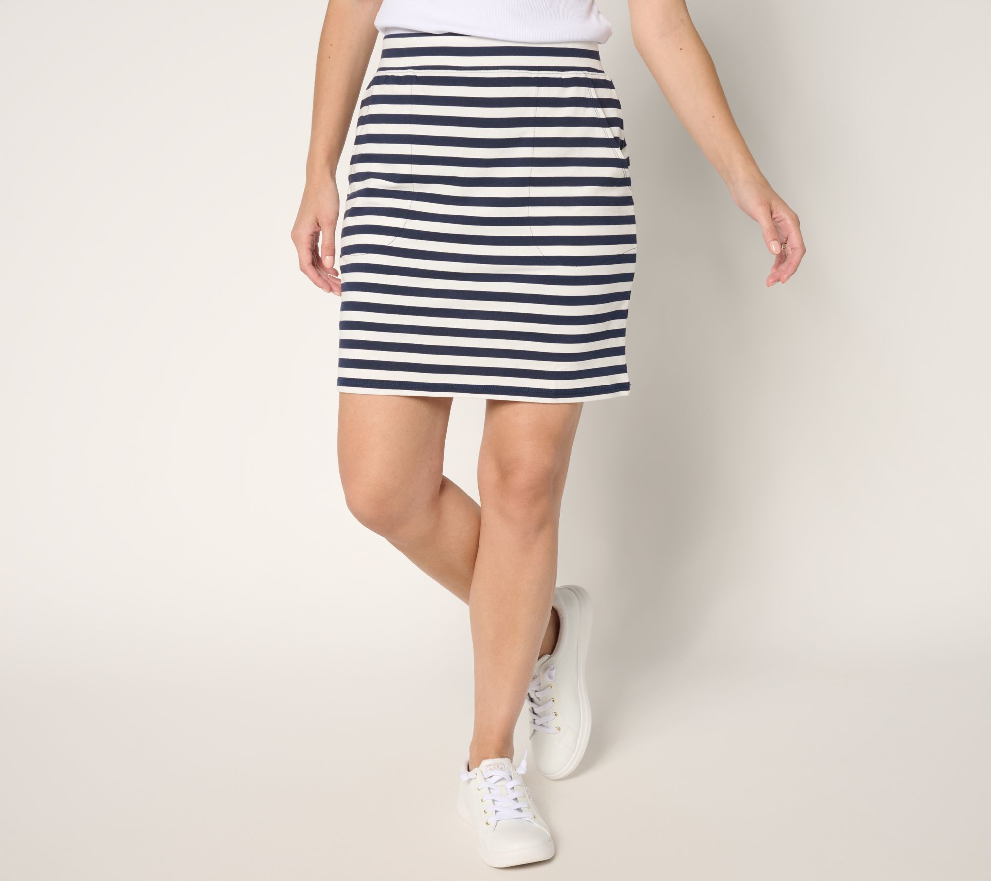 "As Is" Belle by Kim Gravel Petite Cape Cod Coastal Striped Skort