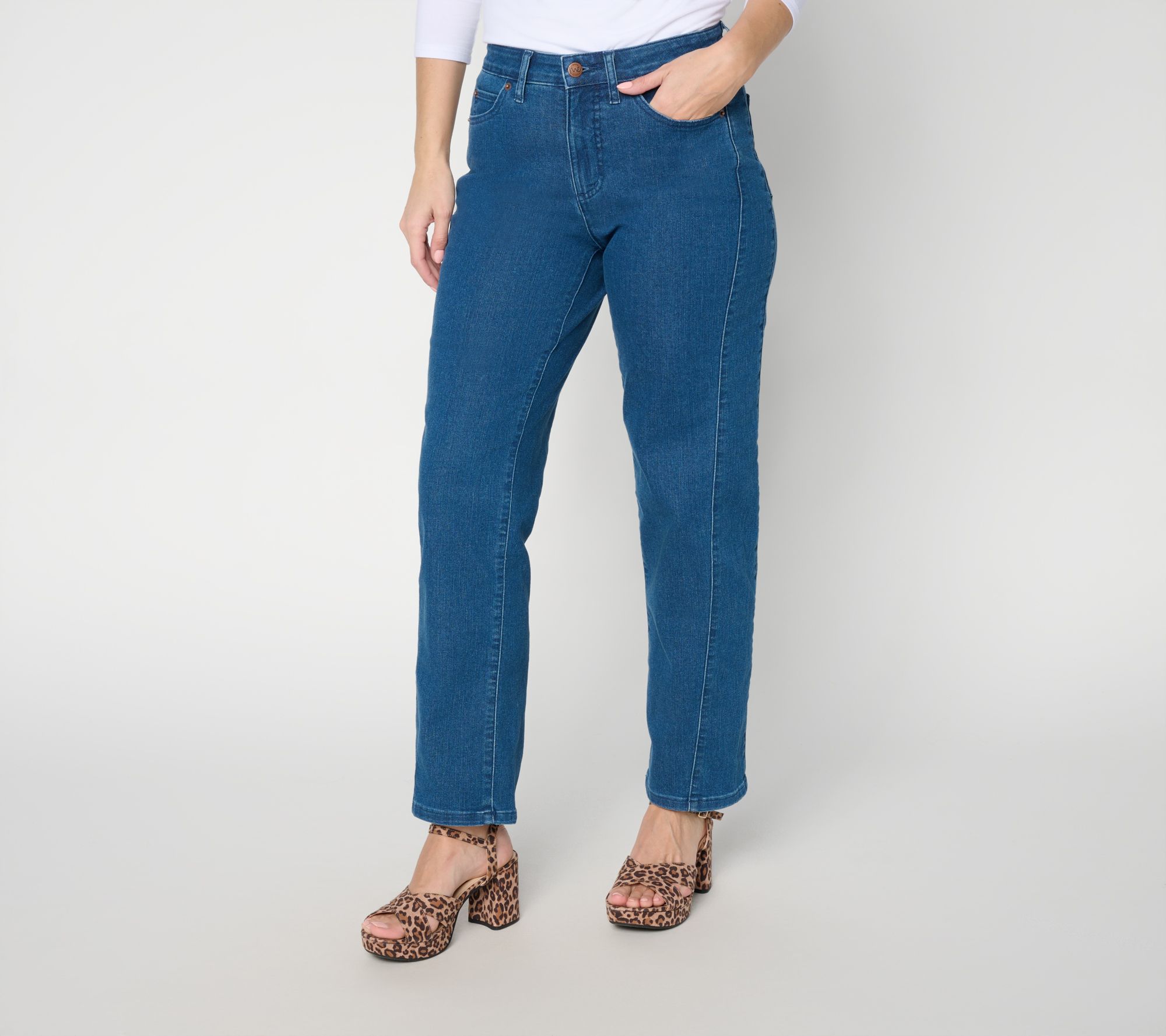  Me by Jennie Garth Regular Repreve Medium Wash Straight Jean