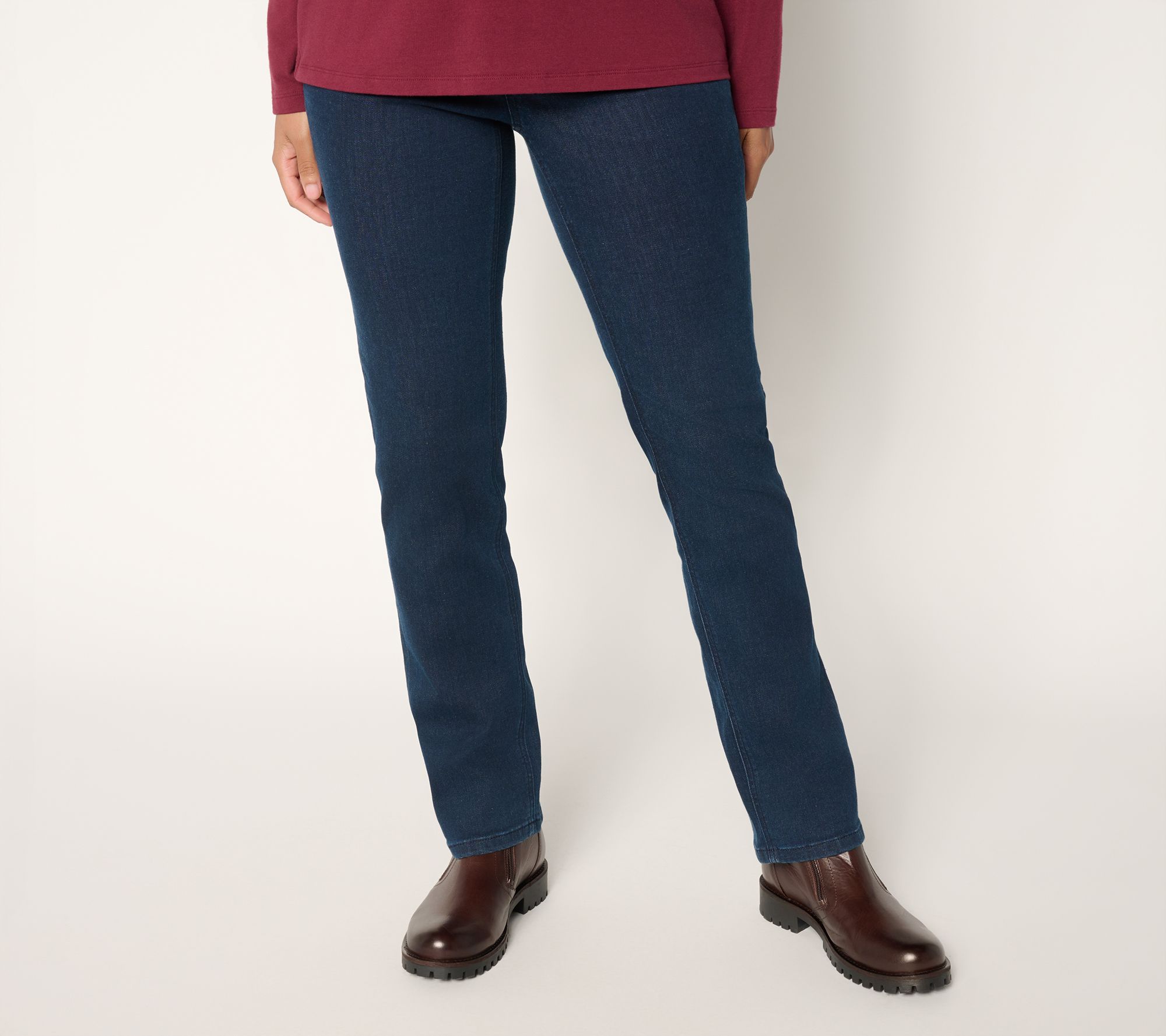 "As Is" Denim & Co. Tall Indigo Perfect Flex Straight Leg Jean