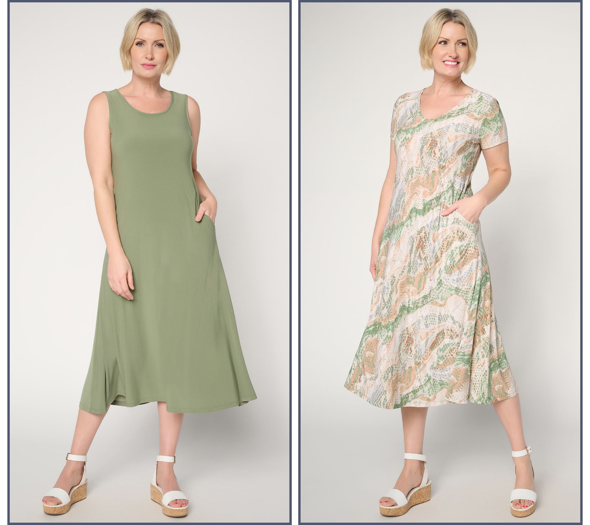 Attitudes by Renee Petite Pack of 2 Como Jersey Midi Dresses