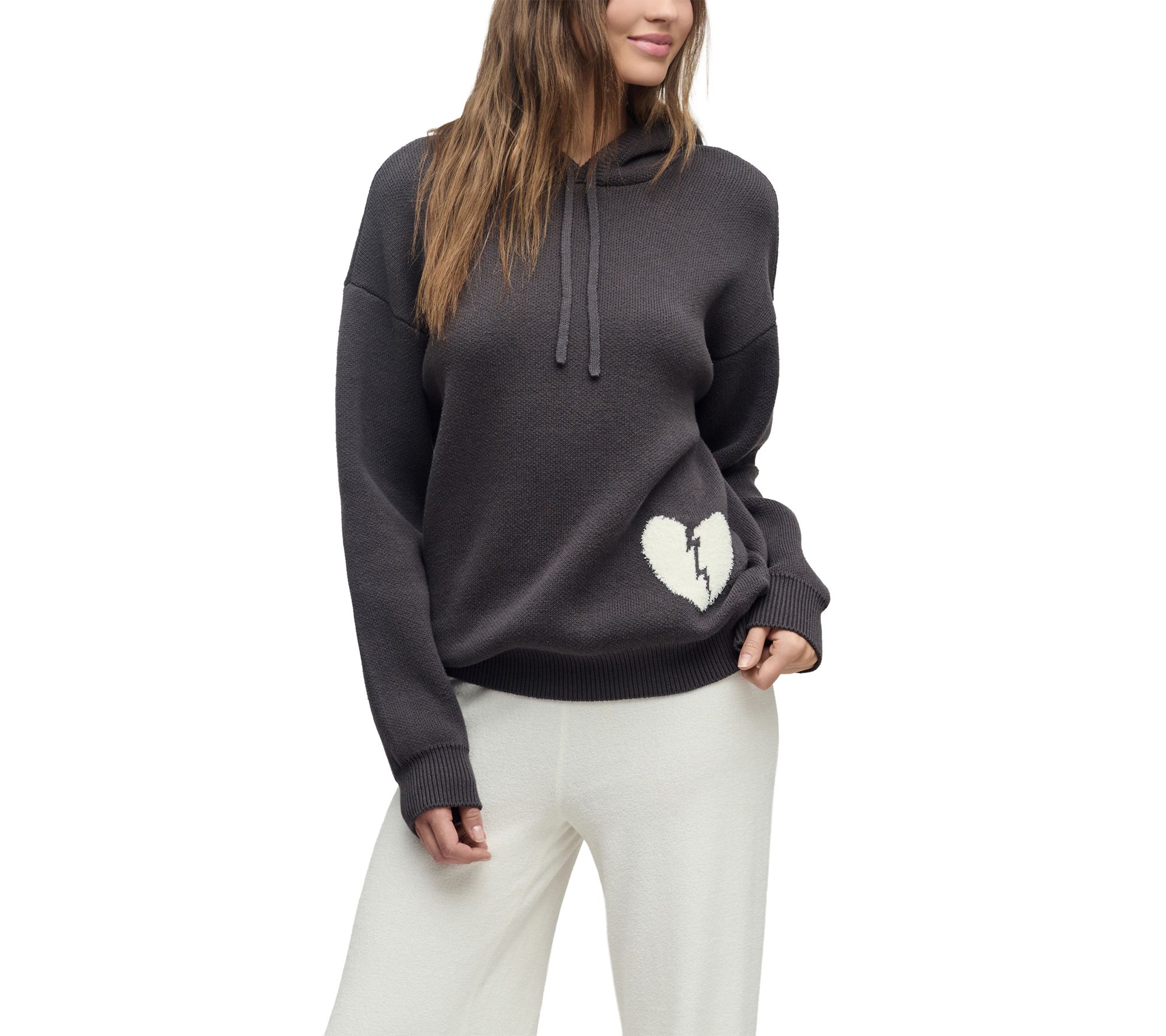 Barefoot Dreams CozyChic Cotton Heart Breaker Hoodie