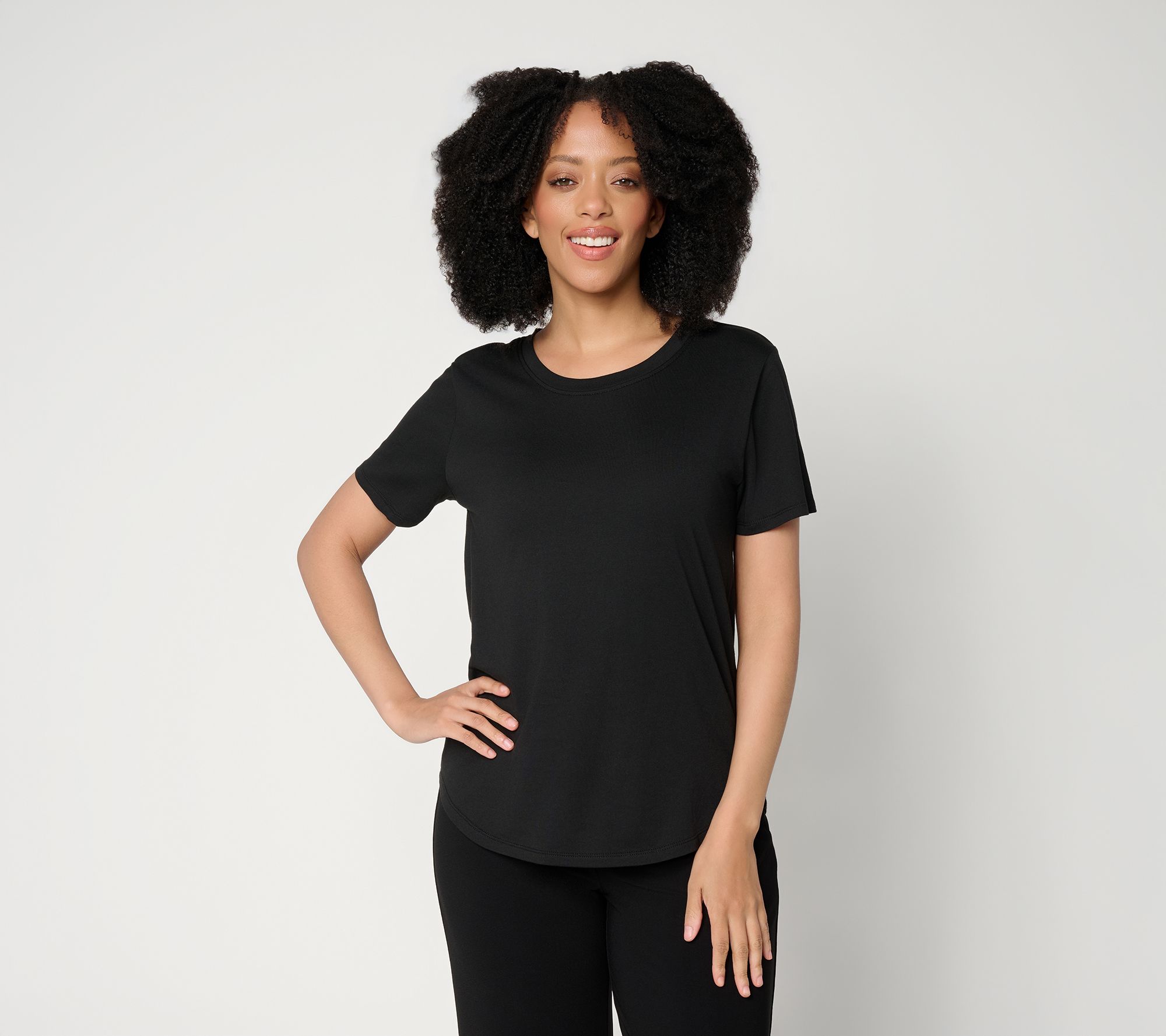 Dennis Basso Cotton Modal Scoop Neck Tee
