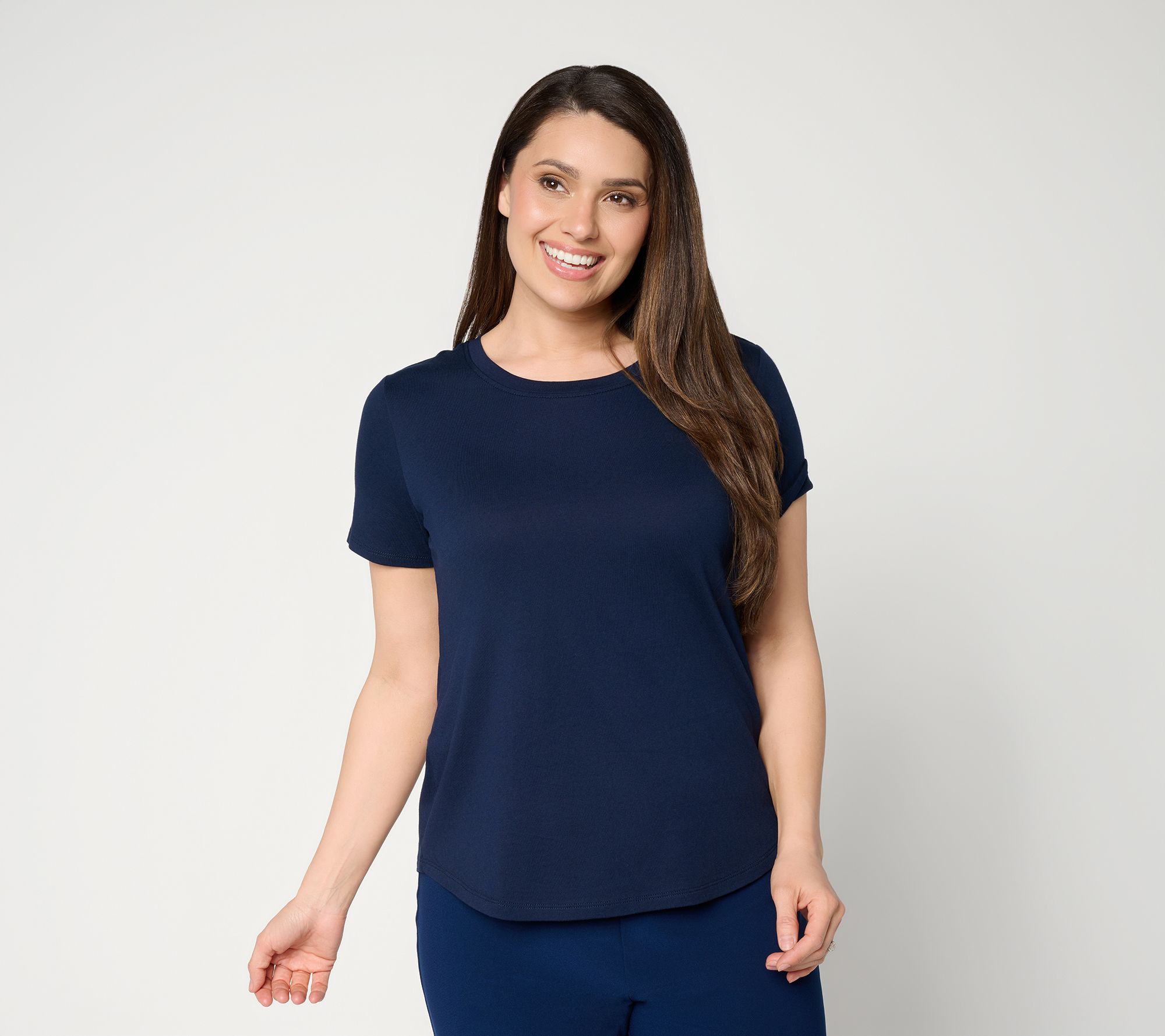 Dennis Basso Cotton Modal Scoop Neck Tee