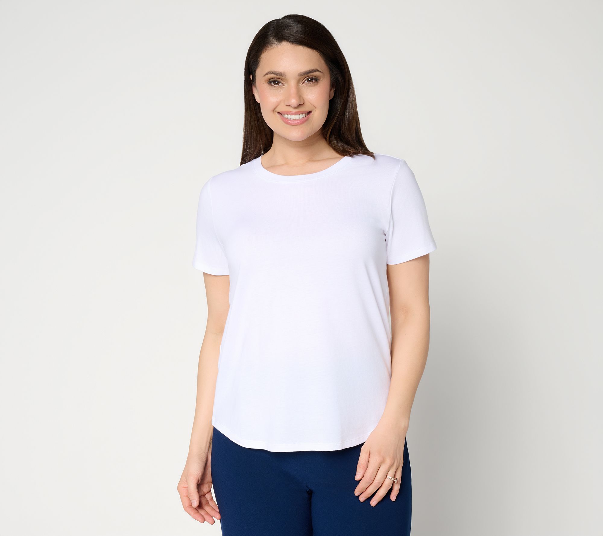 Dennis Basso Cotton Modal Scoop Neck Tee