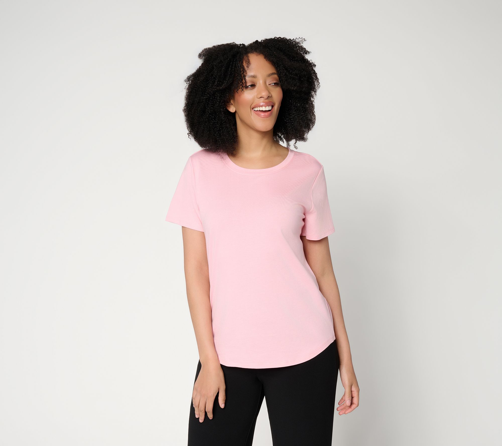 Dennis Basso Cotton Modal Scoop Neck Tee