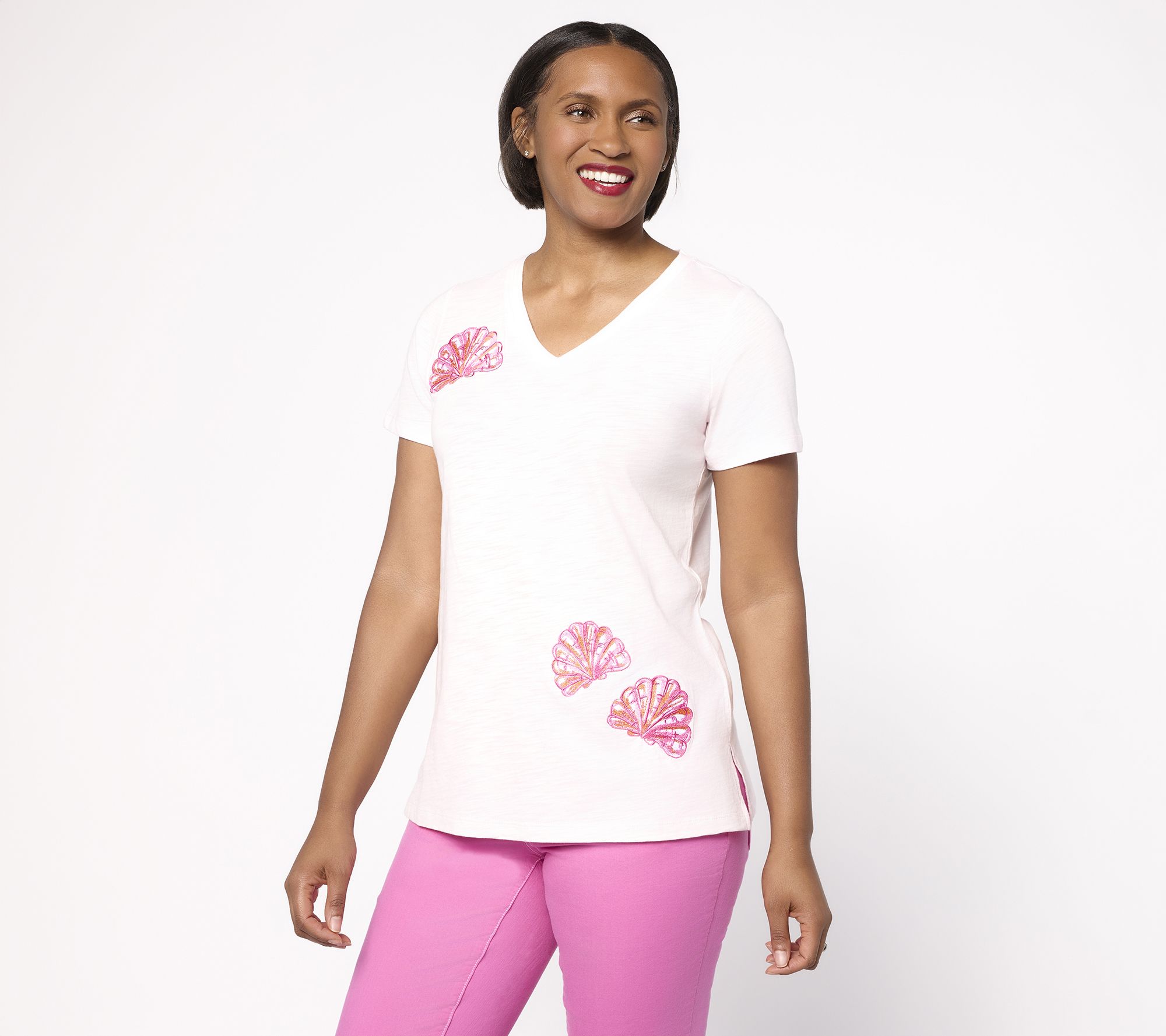 Belle Beach by Kim Gravel Shell Chic Embroidered Top