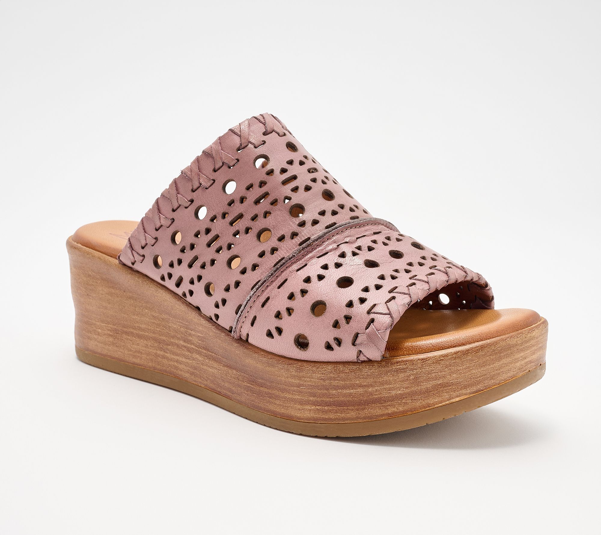 Mix Mooz Perforated Leather Platform Wedges - Wesley
