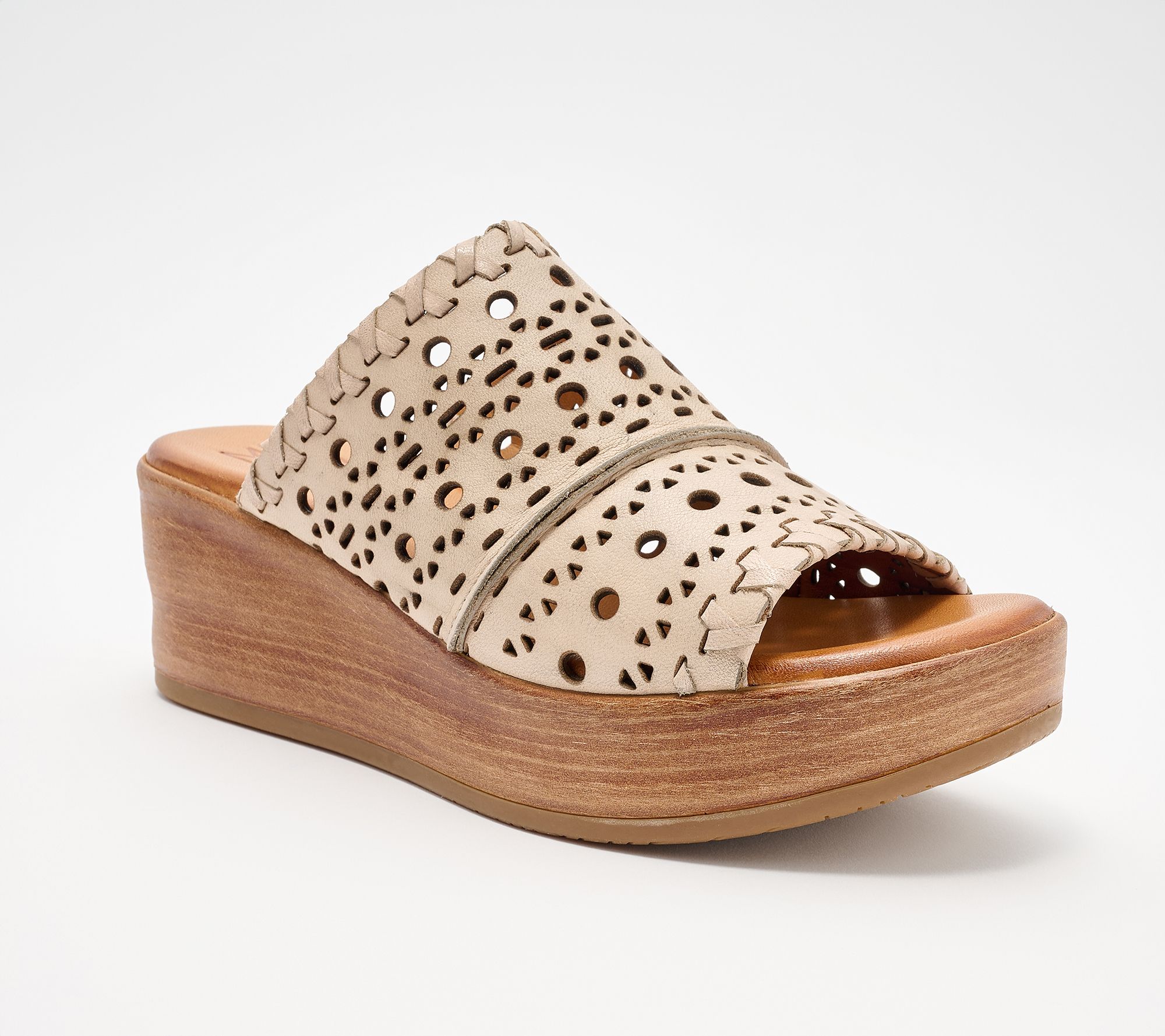 Mix Mooz Perforated Leather Platform Wedges - Wesley