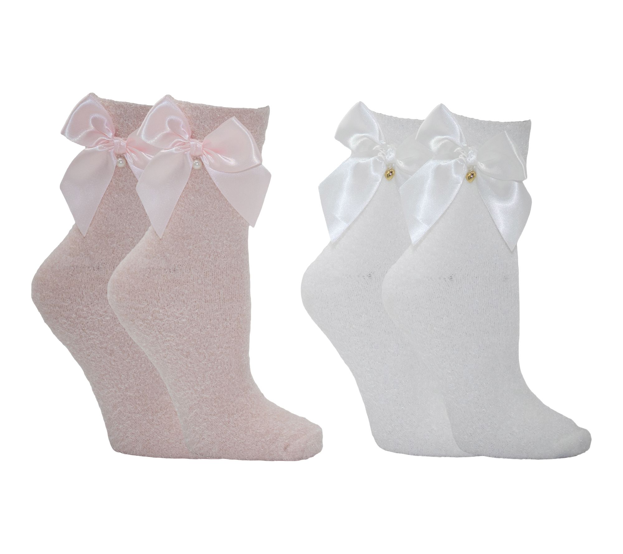 MinxNY 2 Pack - Bow Beautiful Slipper Socks