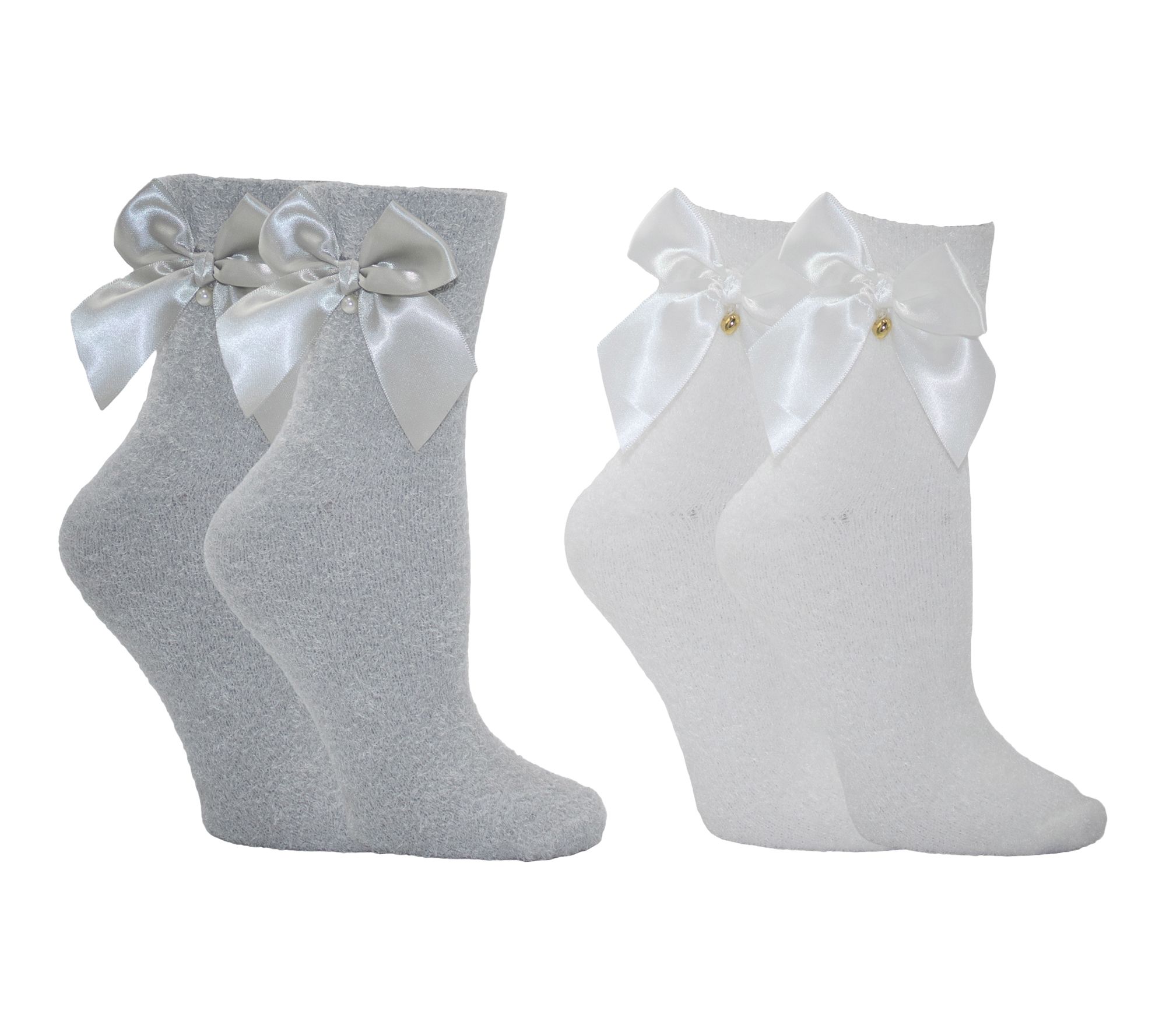 MinxNY 2 Pack - Bow Beautiful Slipper Socks