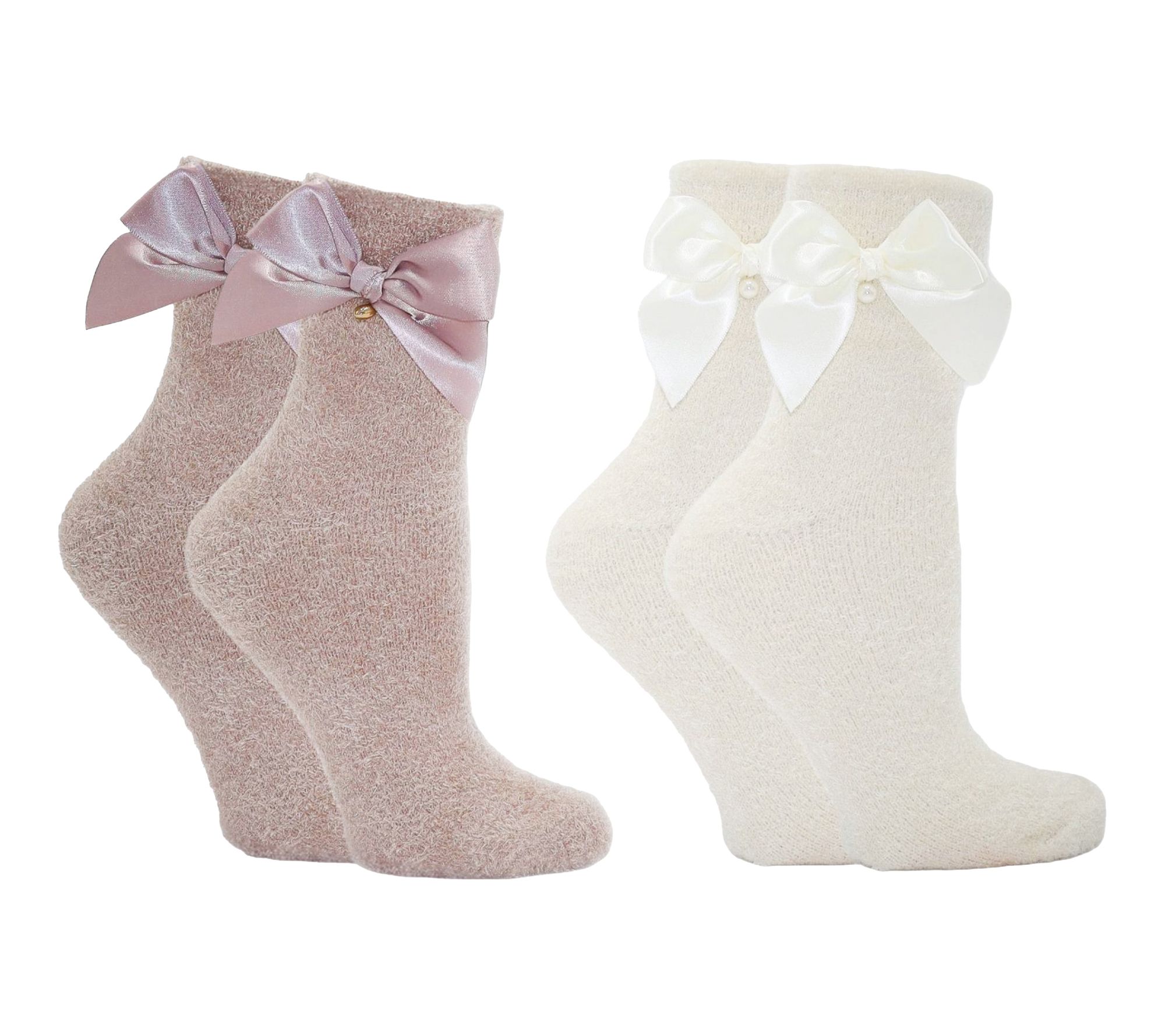 MinxNY 2 Pack - Bow Beautiful Slipper Socks
