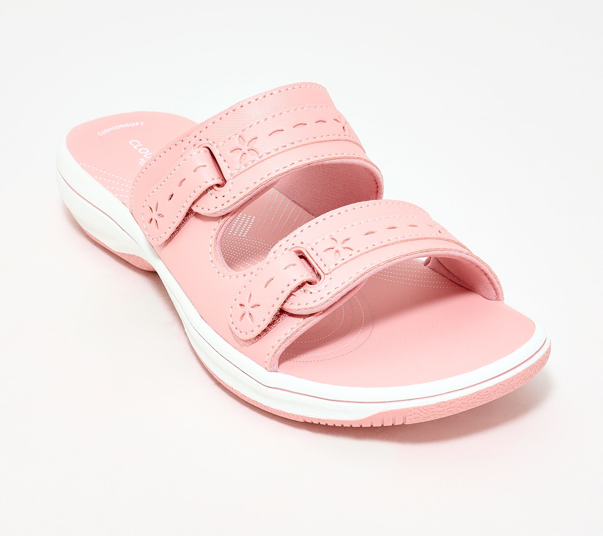 Clarks Cloudsteppers Adjustable Slide Sandals -Breeze Rosa