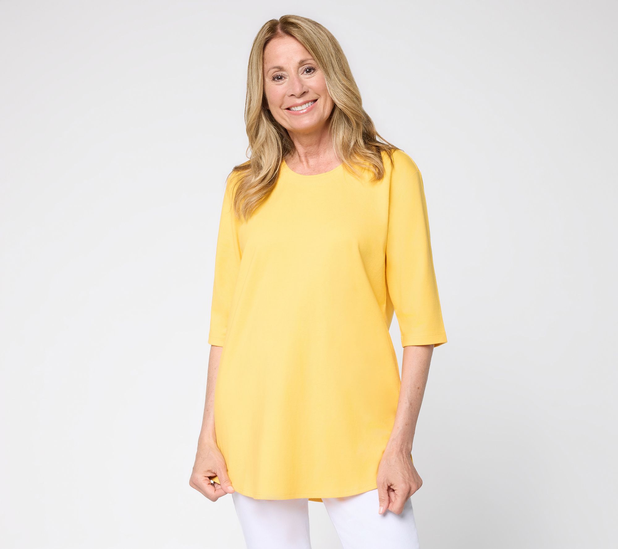  Denim & Co. Regular Cotton Jersey Ballet Sleeve Oversized Tunic