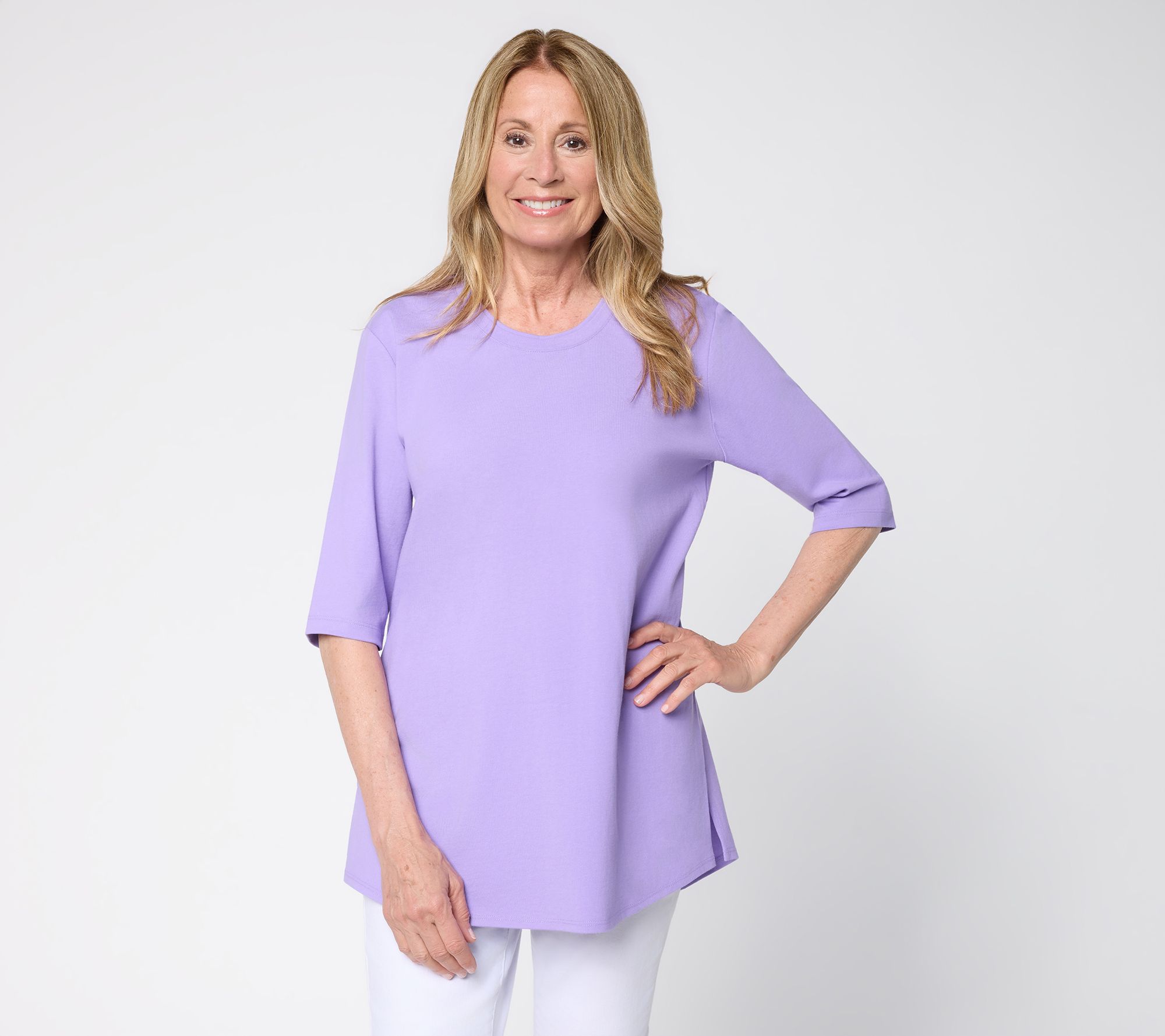 Denim & Co. Regular Cotton Jersey Ballet Sleeve Oversized Tunic