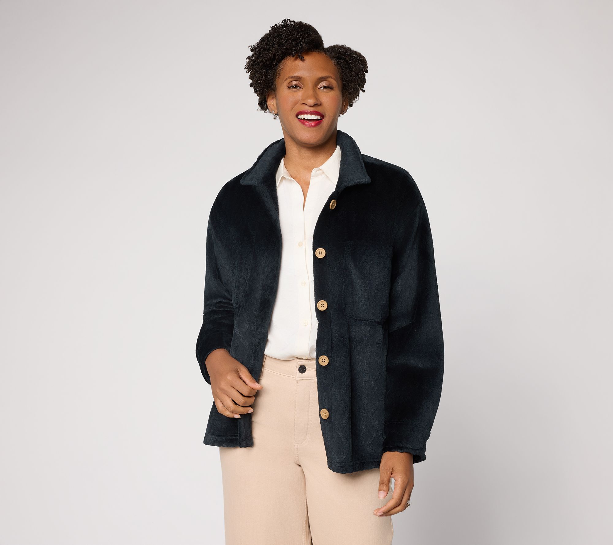 "As Is" MUK LUKS Cable Fleece Lounge Shacket