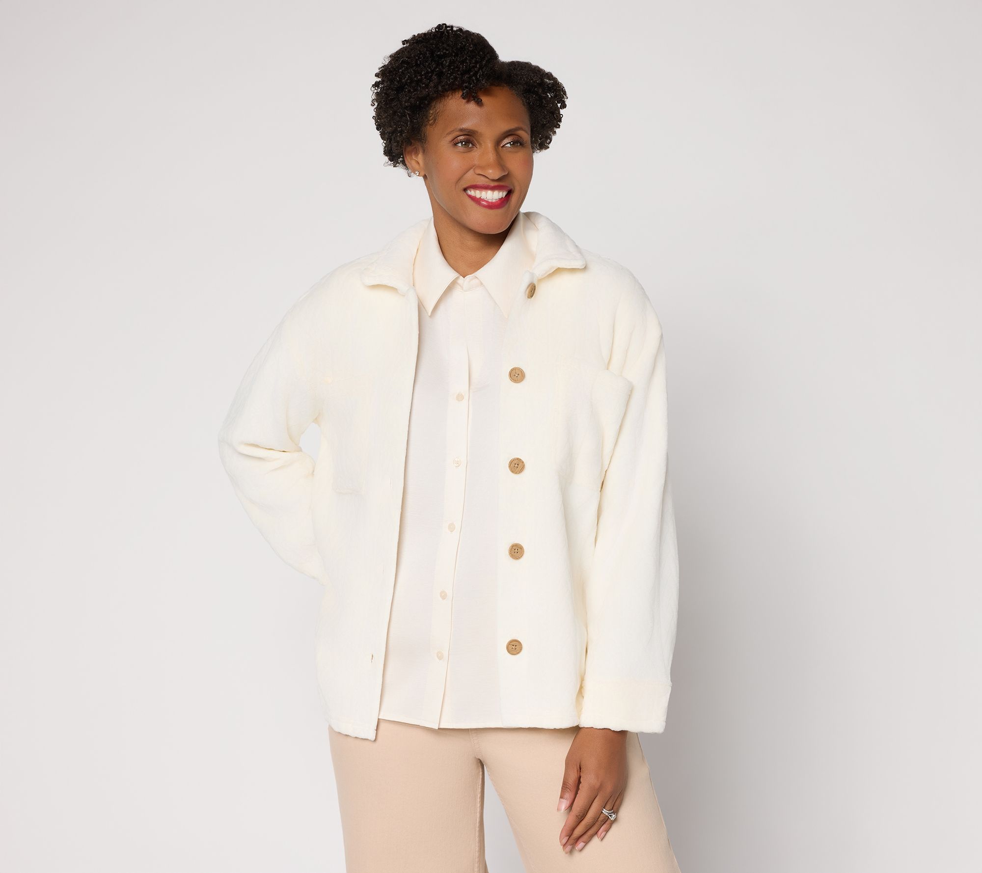 "As Is" MUK LUKS Cable Fleece Lounge Shacket