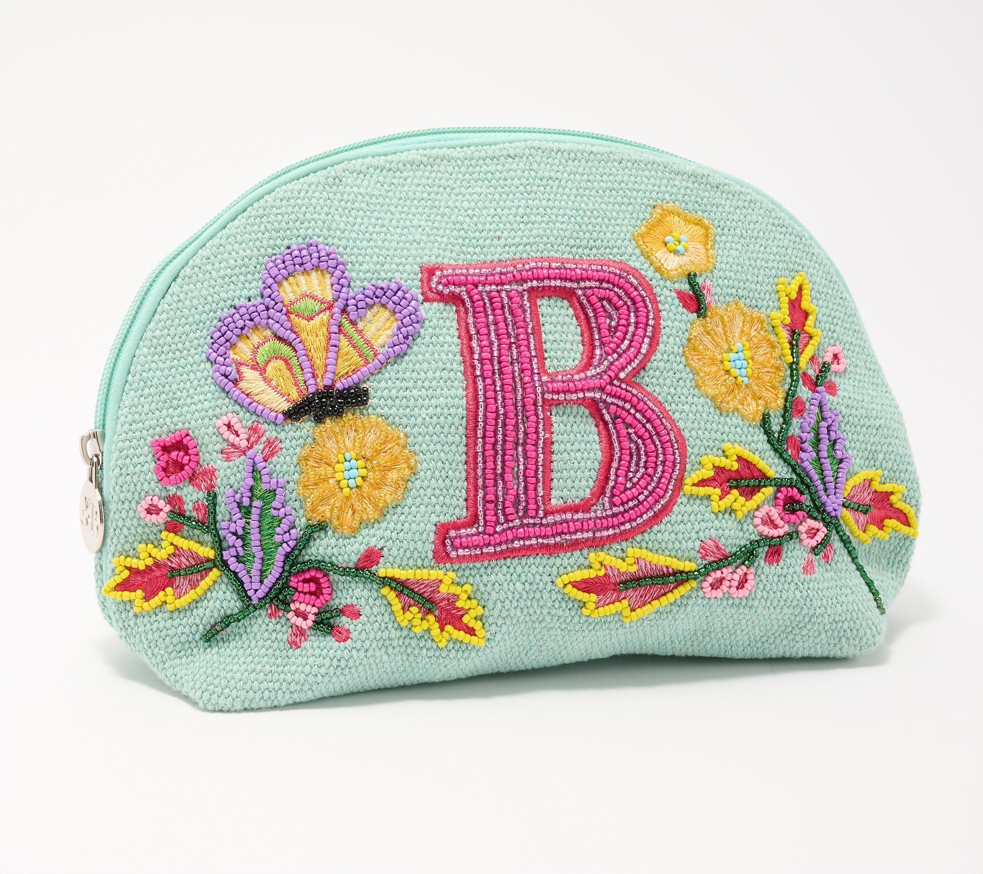 America & Beyond Embellished & Beaded Initial Pouch