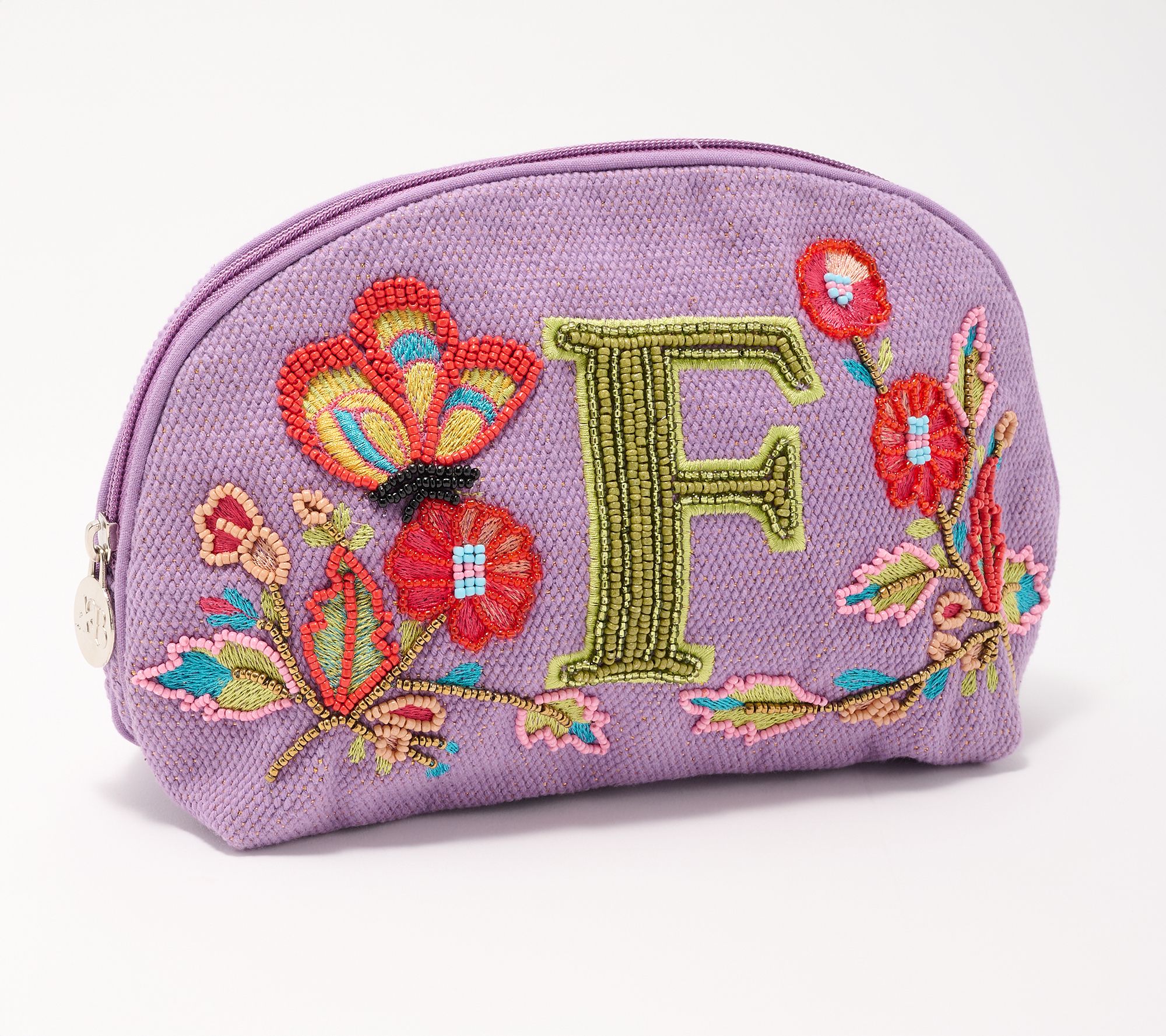 America & Beyond Embellished & Beaded Initial Pouch
