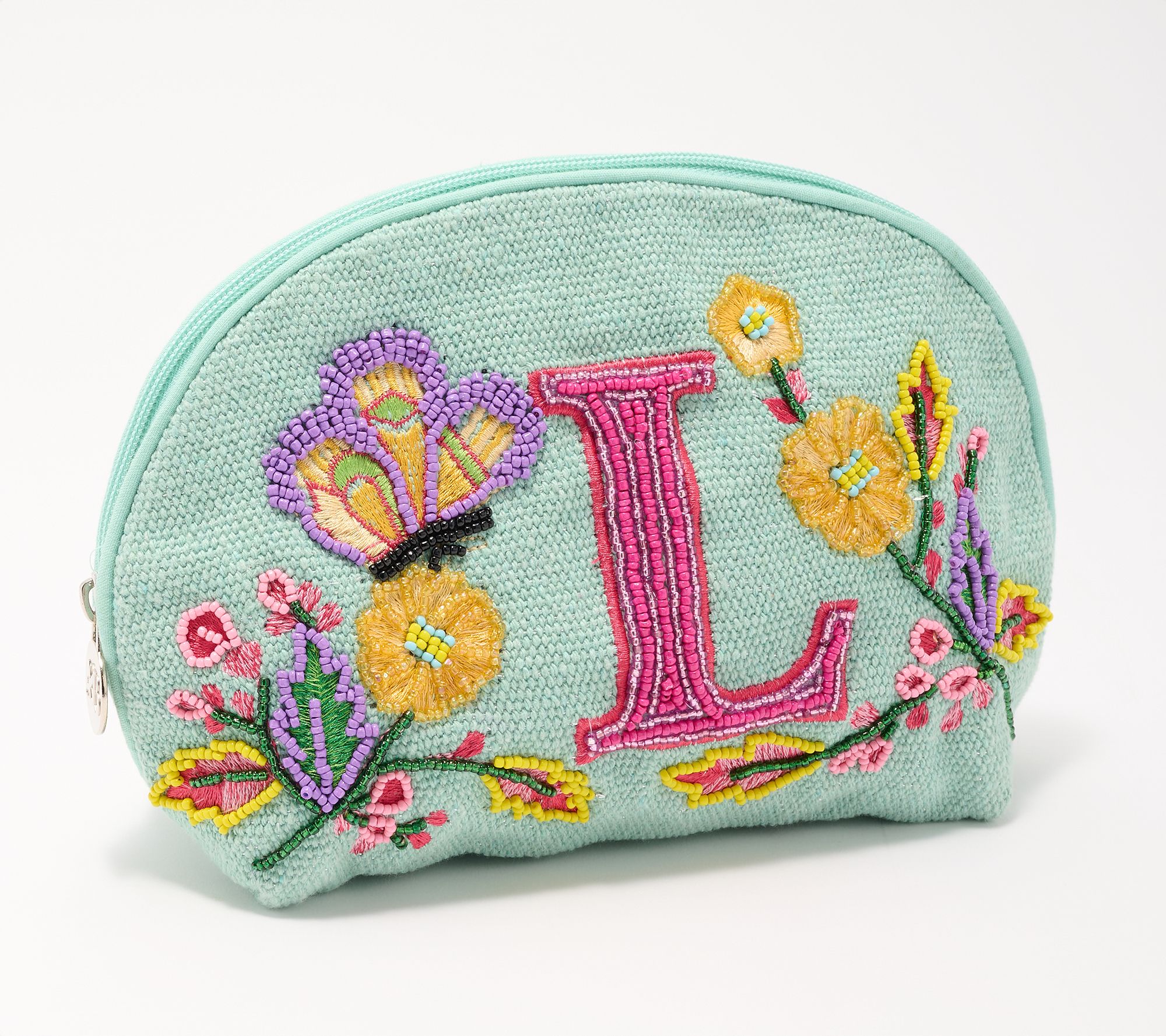 America & Beyond Embellished & Beaded Initial Pouch