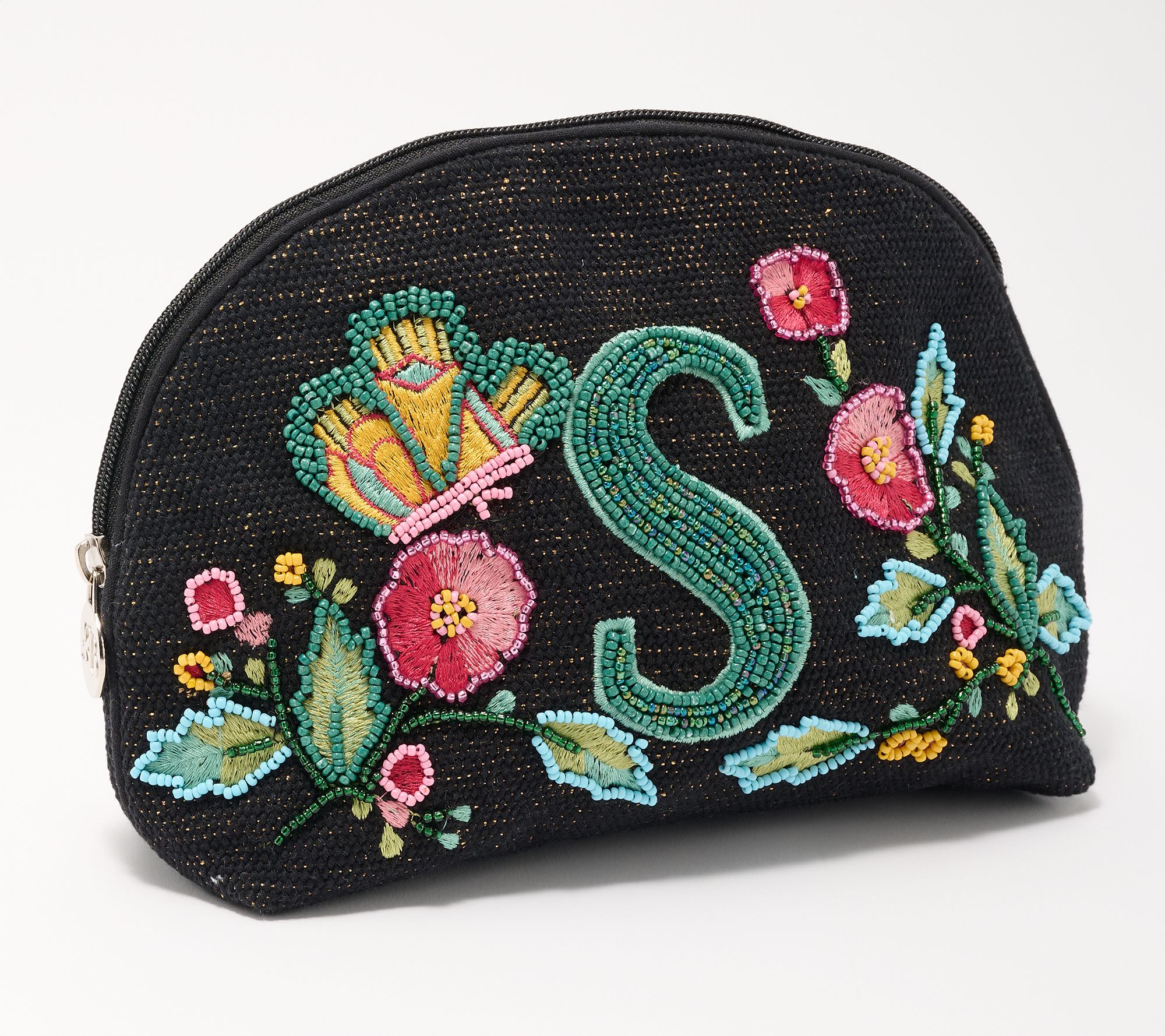 America & Beyond Embellished & Beaded Initial Pouch