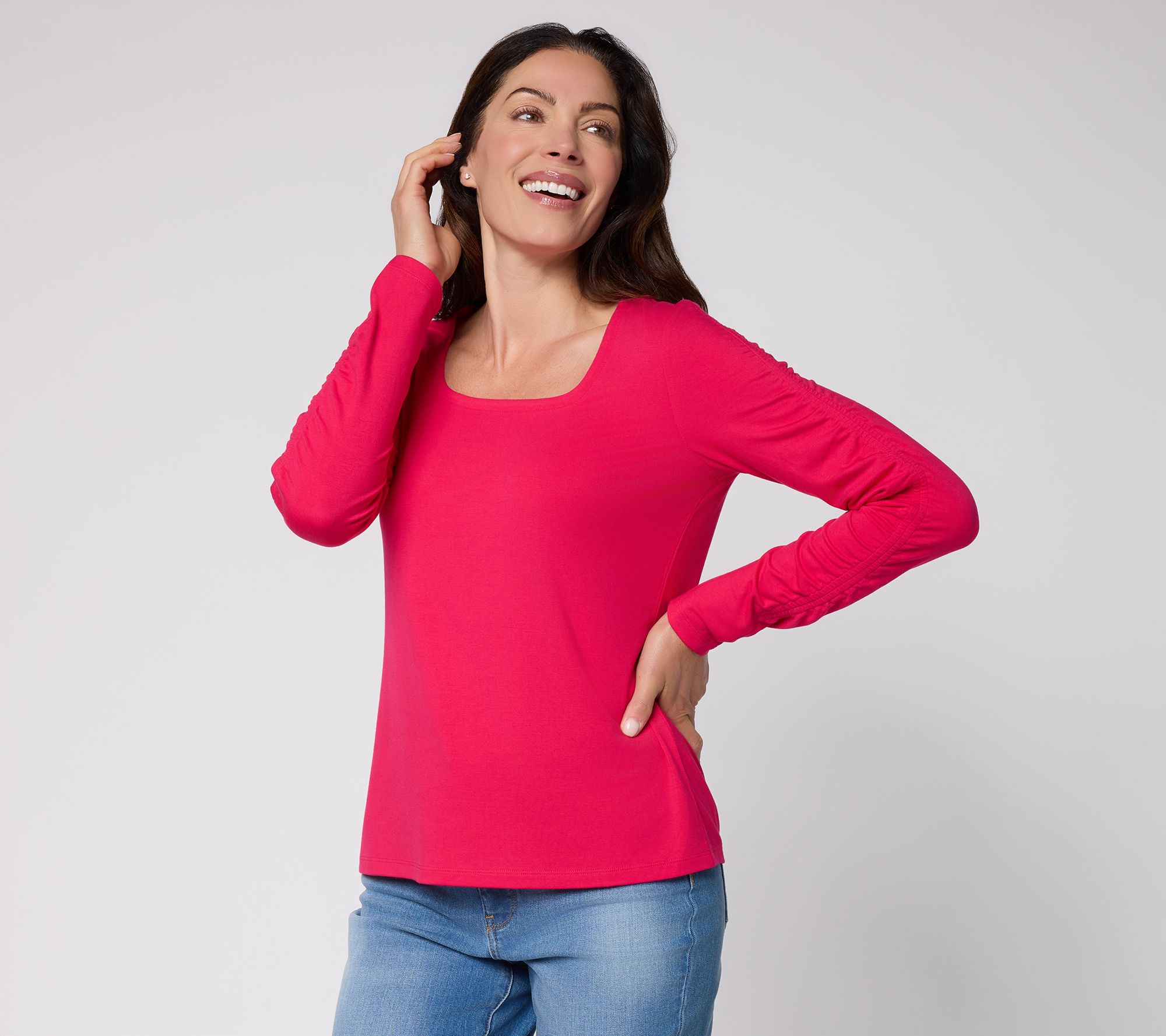 Mally Roncal Foundations Layering Ruched Sleeve Top