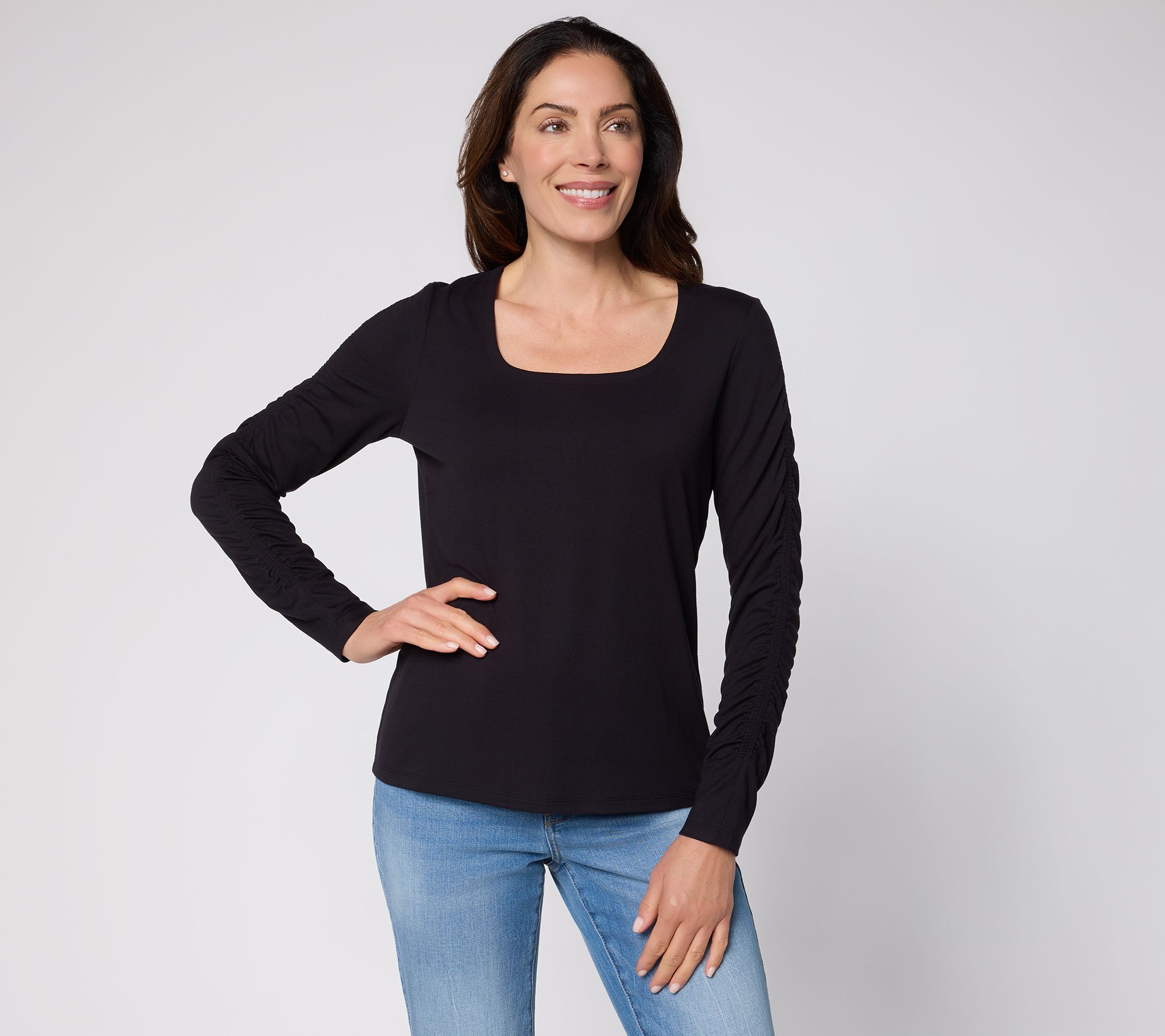 Mally Roncal Foundations Layering Ruched Sleeve Top