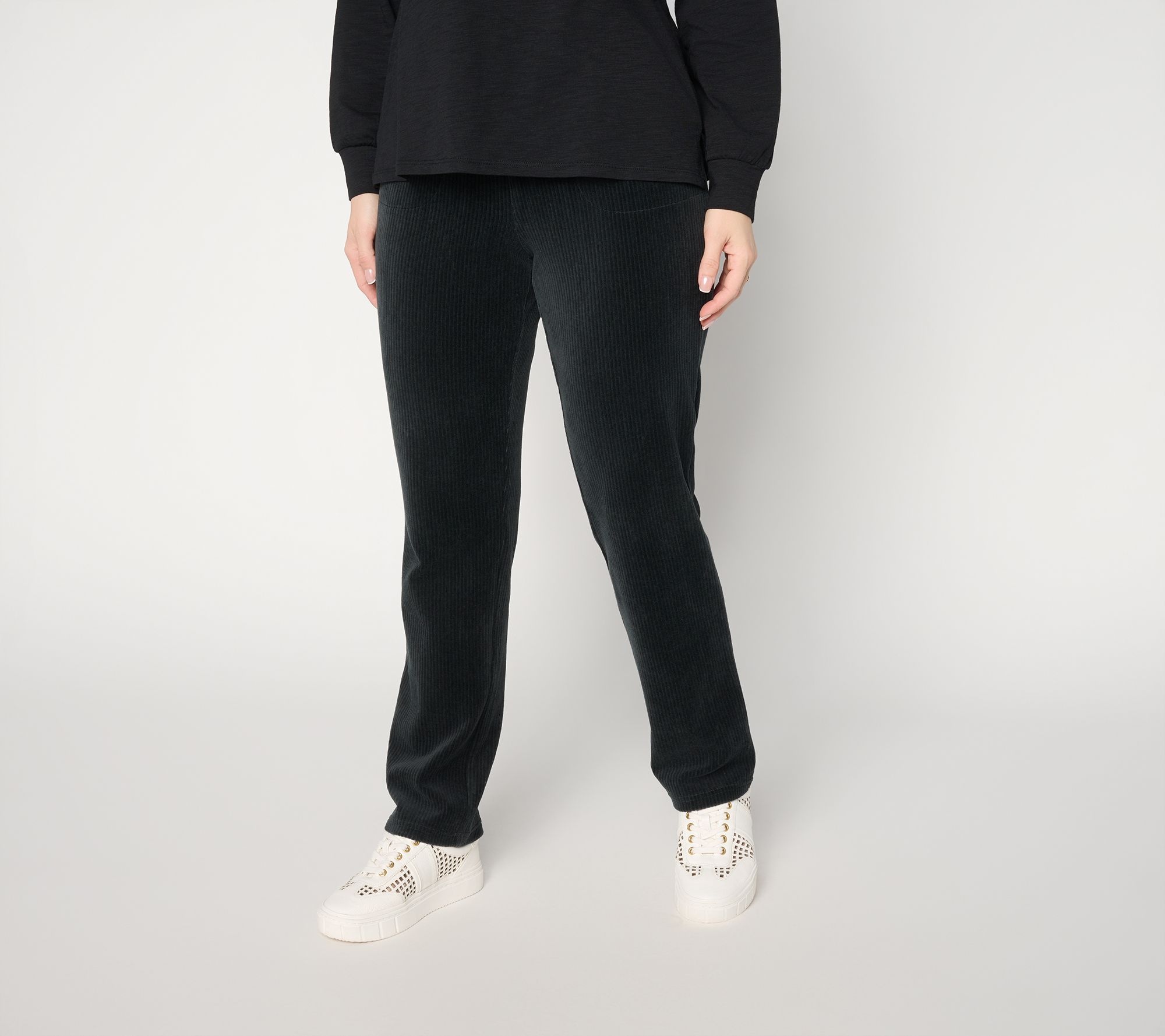 "As Is" Quacker Factory Short Corduroy Straight Leg Pants