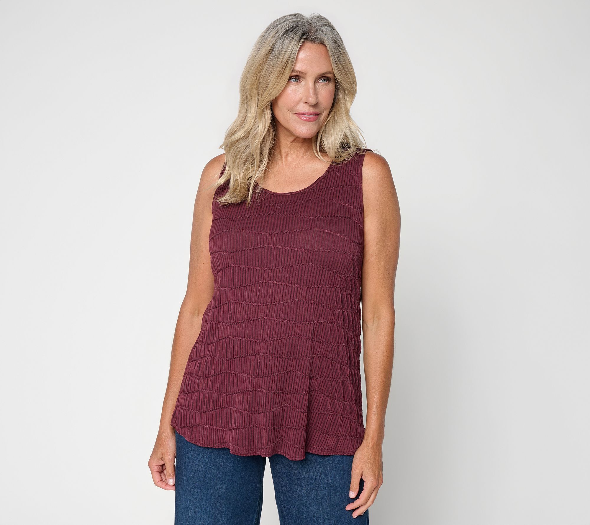 LOGO Layers by Lori Goldstein Petite Textured Knit Tank