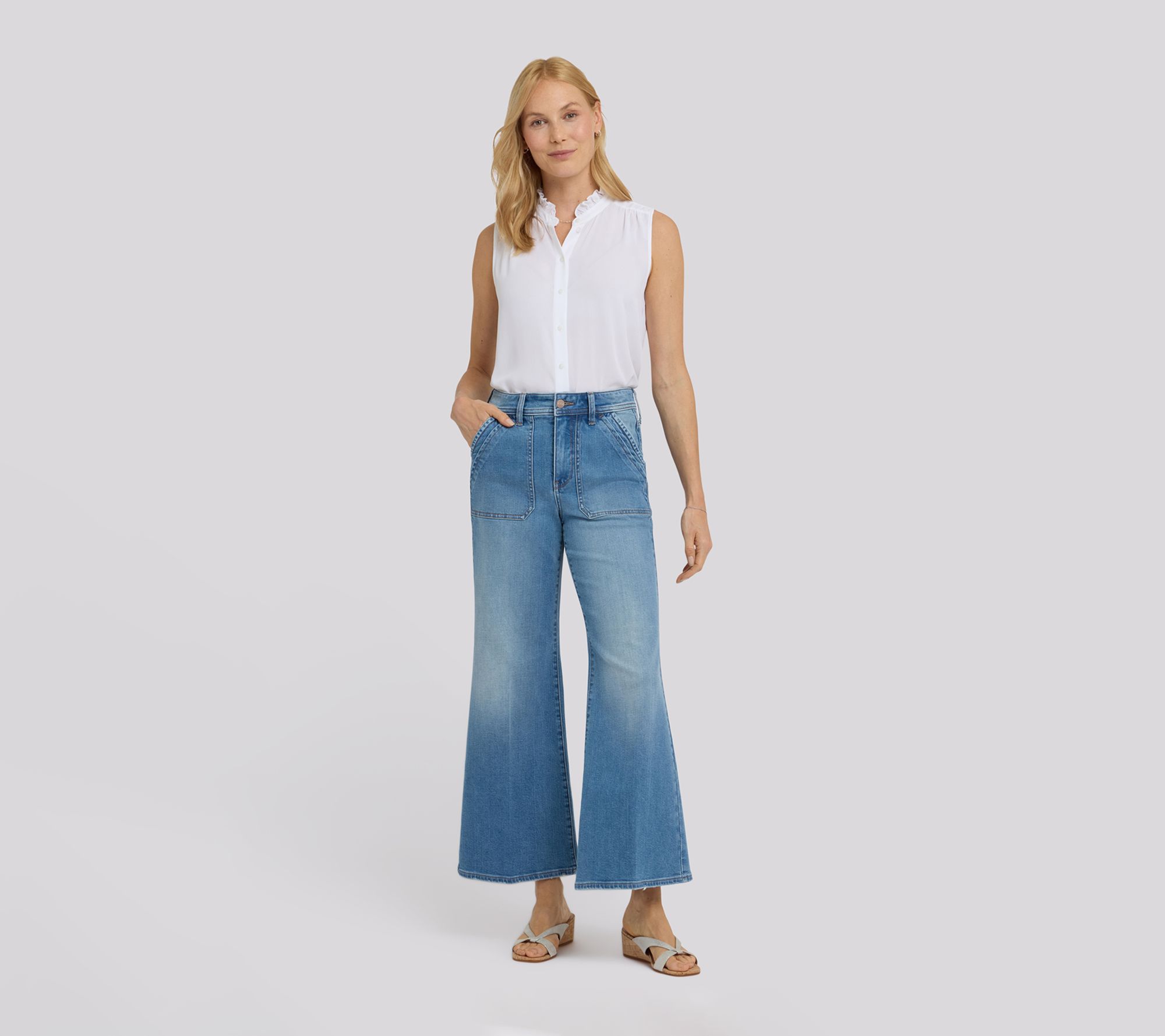 NYDJ Mia Palazzo Ankle Utility Pocket Jeans