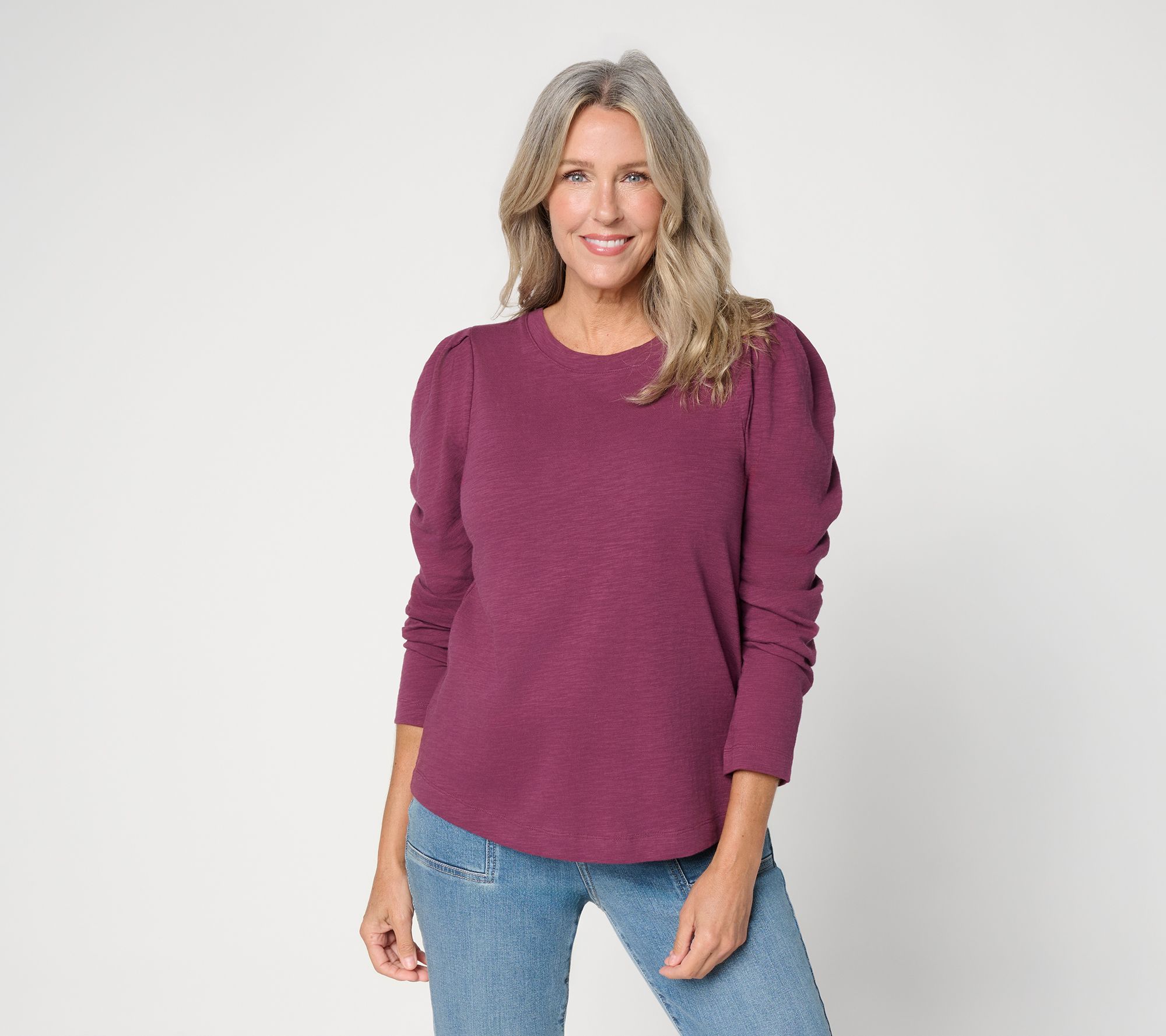 Studio Park x Amy Stran Cotton Puff Slub Puff Sleeve Tee